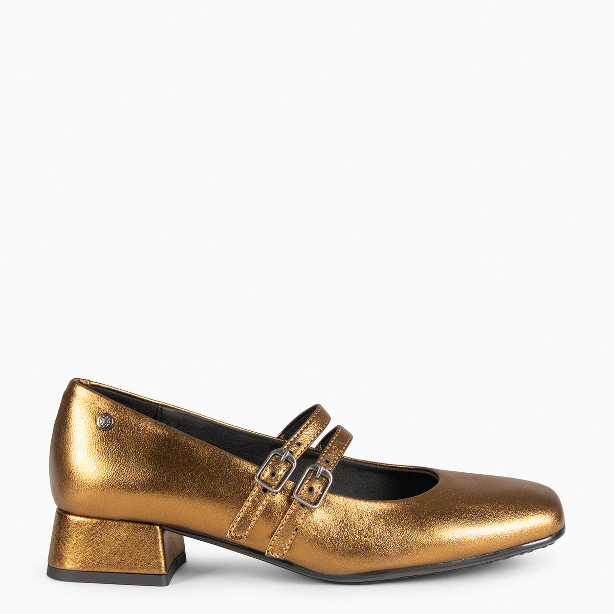 AURA – Merceditas con tacón ancho DORADO - miMaO ®
