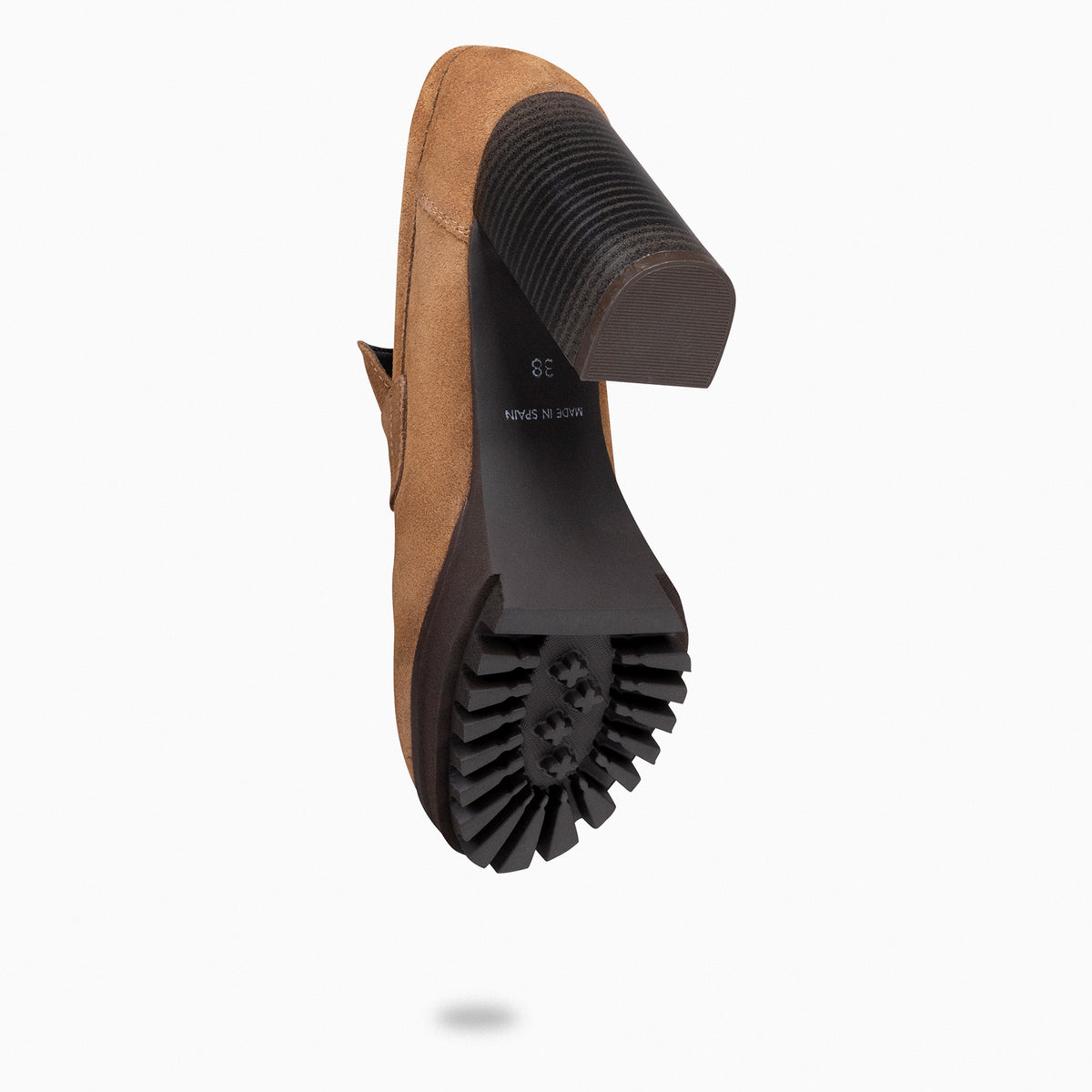 TREND – Mocasín con tacón y plataforma CAMEL