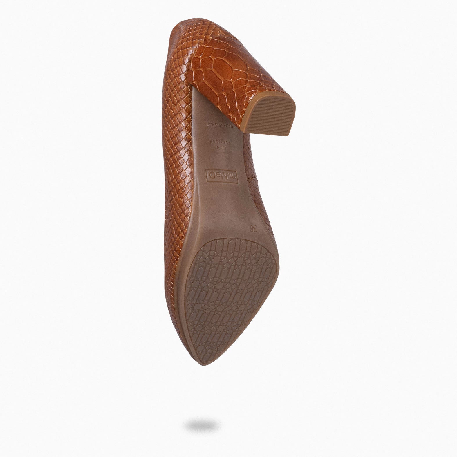 URBAN SAUVAGE - Zapatos de salón con textura de serpiente CAMEL - miMaO ®