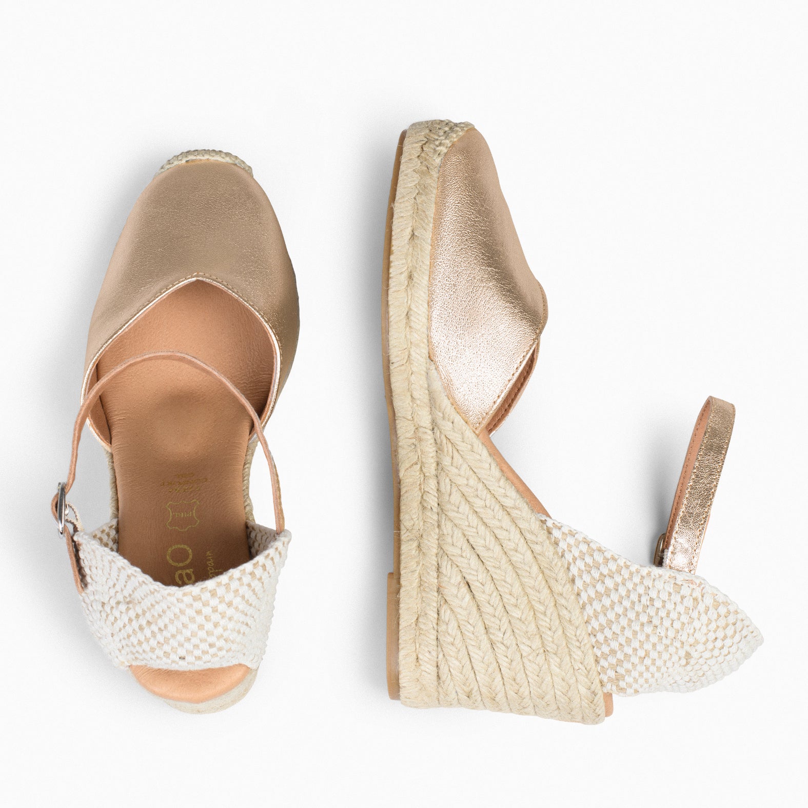 NERJA - Espadrilles à talon haut DORÉ
