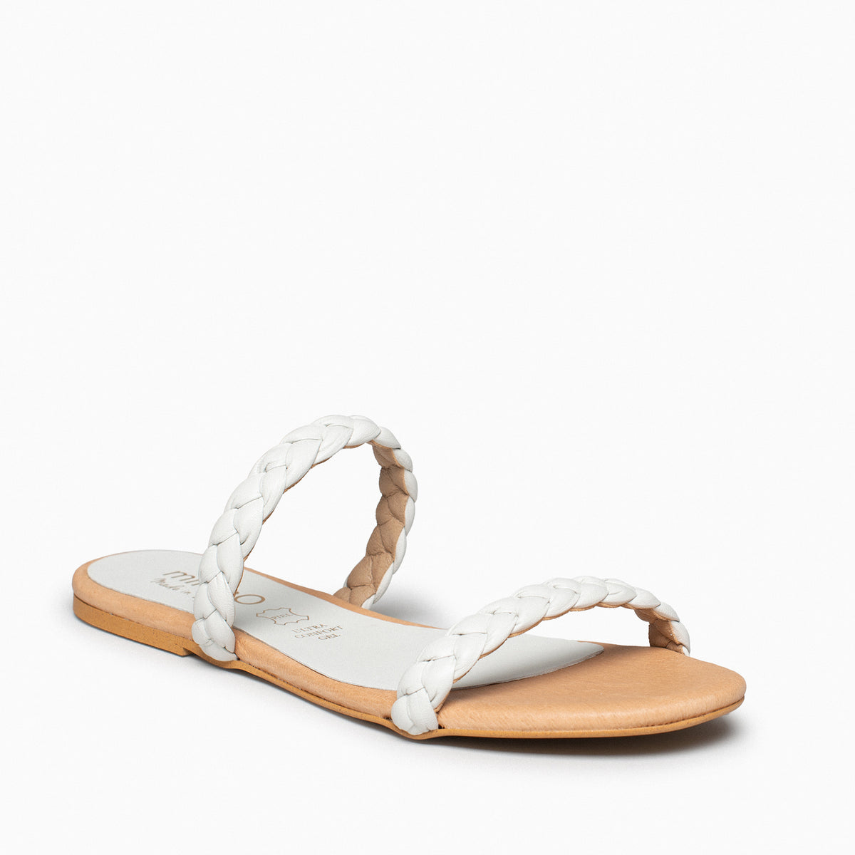 DAILY - Sandalia plana con dos tiras trenzadas BLANCO