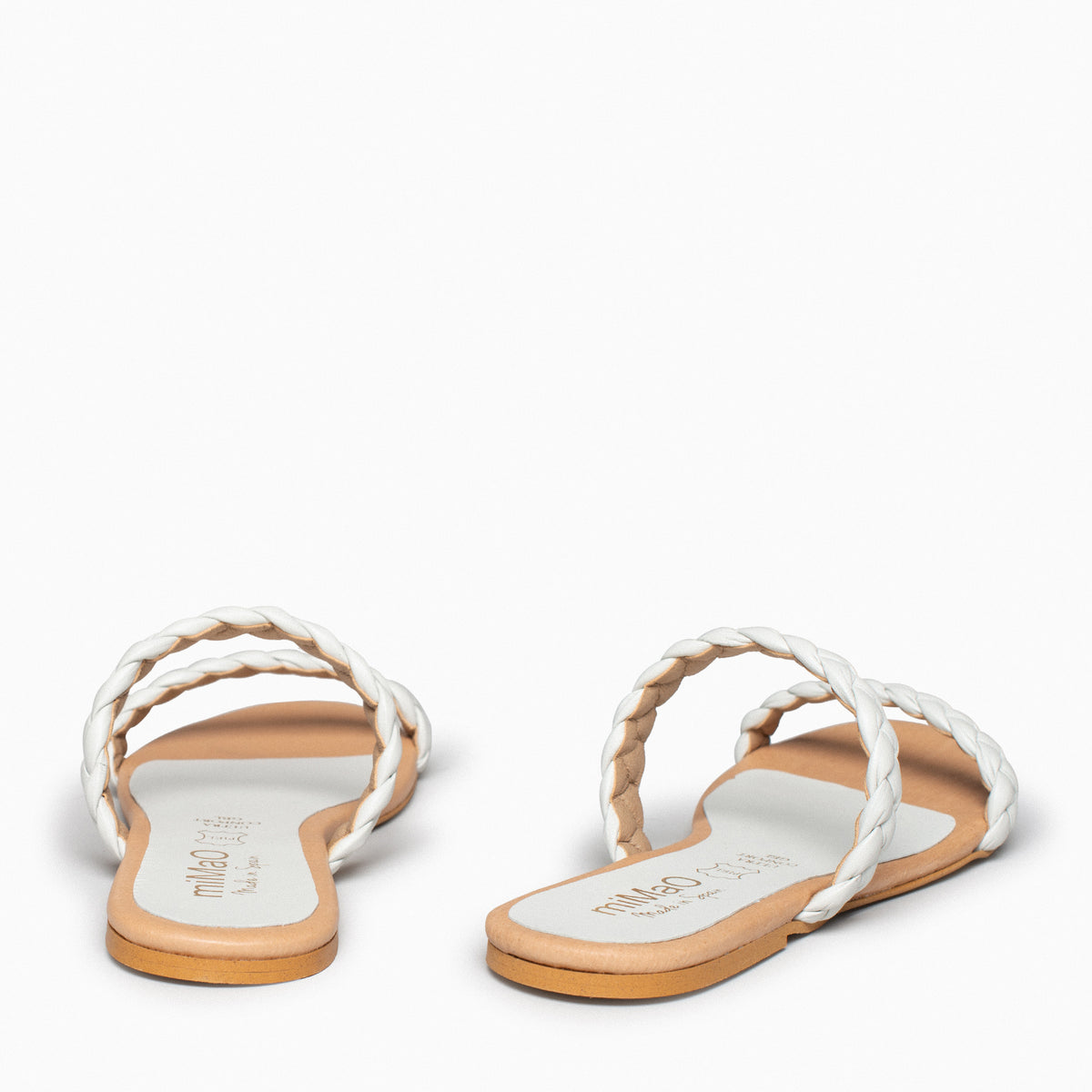DAILY - Sandalia plana con dos tiras trenzadas BLANCO
