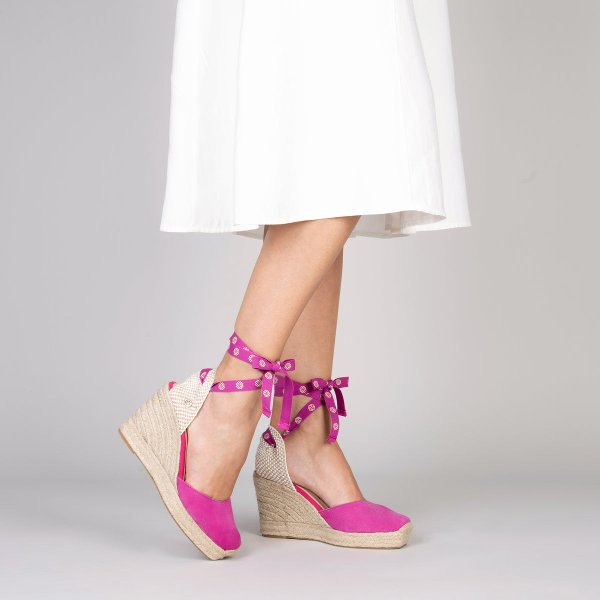 MOMBASA – FUCHSIA  Espadrilles with ribbons 
