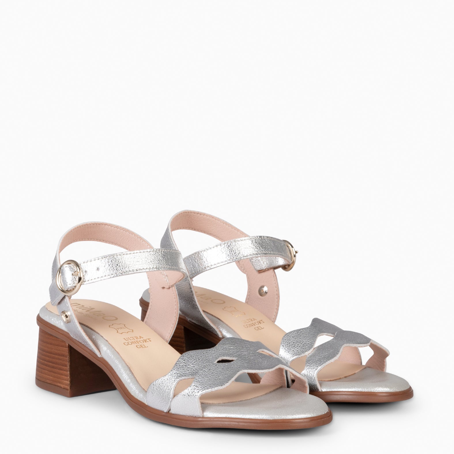 LETY - SANDALIA DE TACÓN DE VESTIR PLATA - miMaO ®