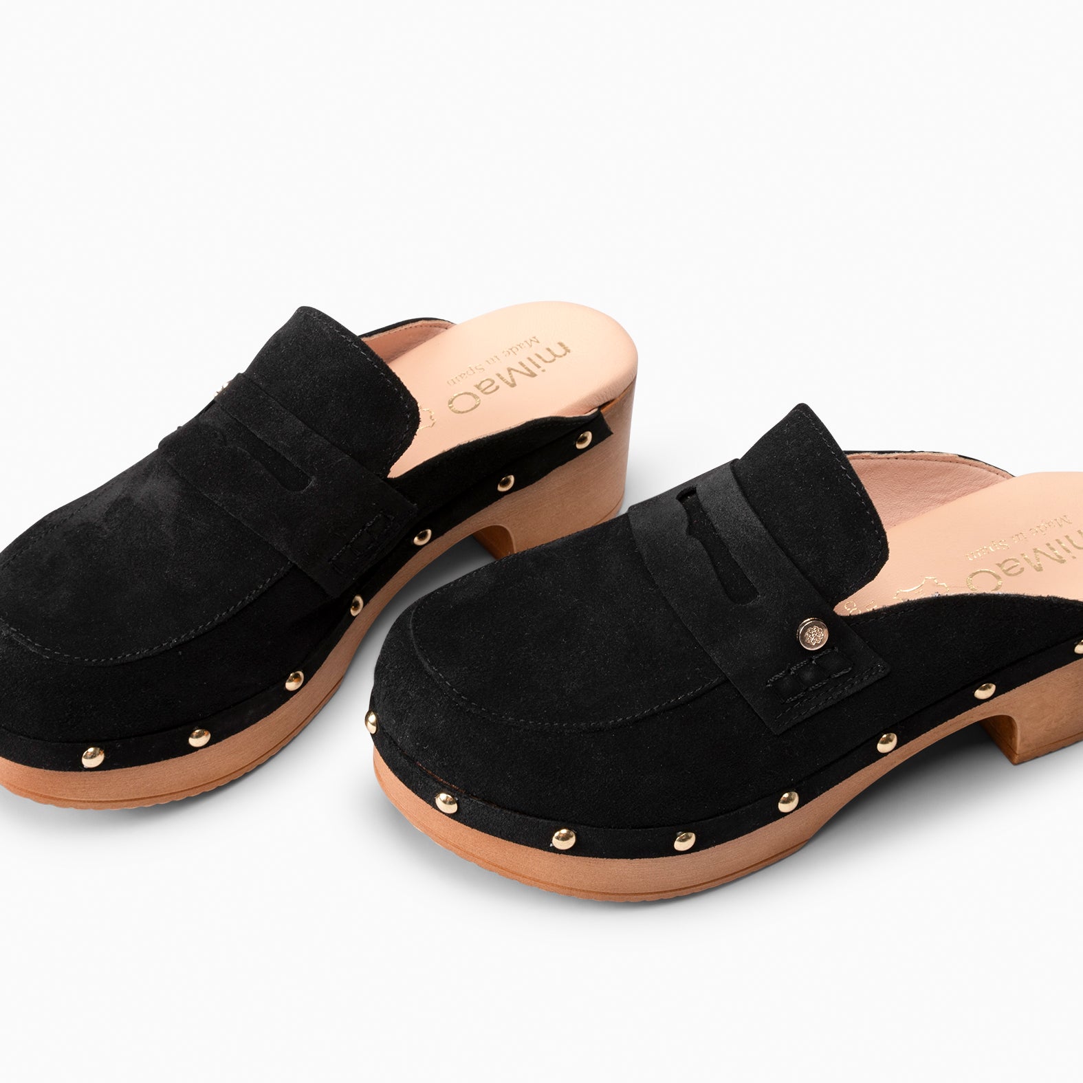 GASSIN - Zuecos con tacón Bajo y Plataforma NEGRO - miMaO ®