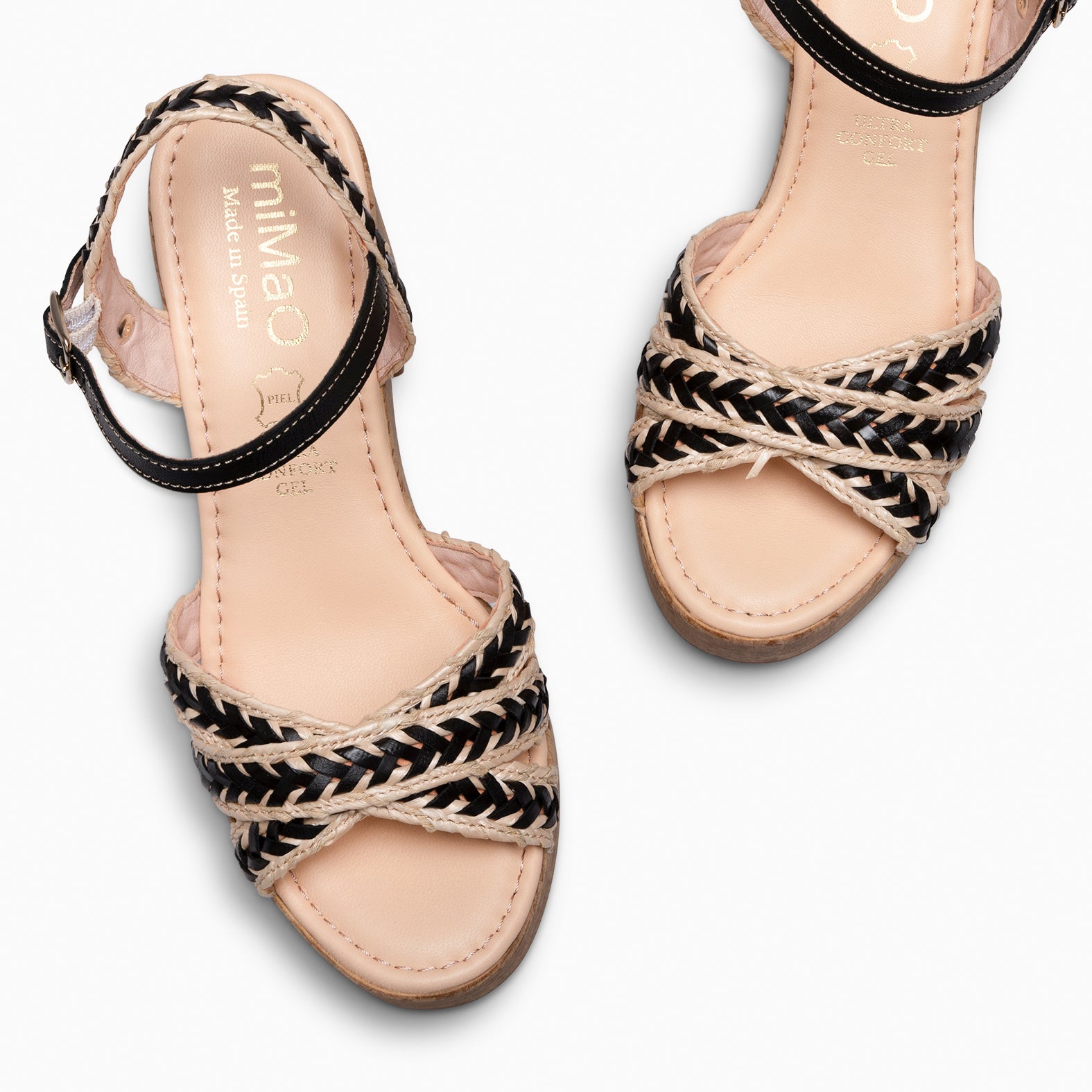 FLORA - BLACK CASUAL SANDALS WITH HIGH HEELS