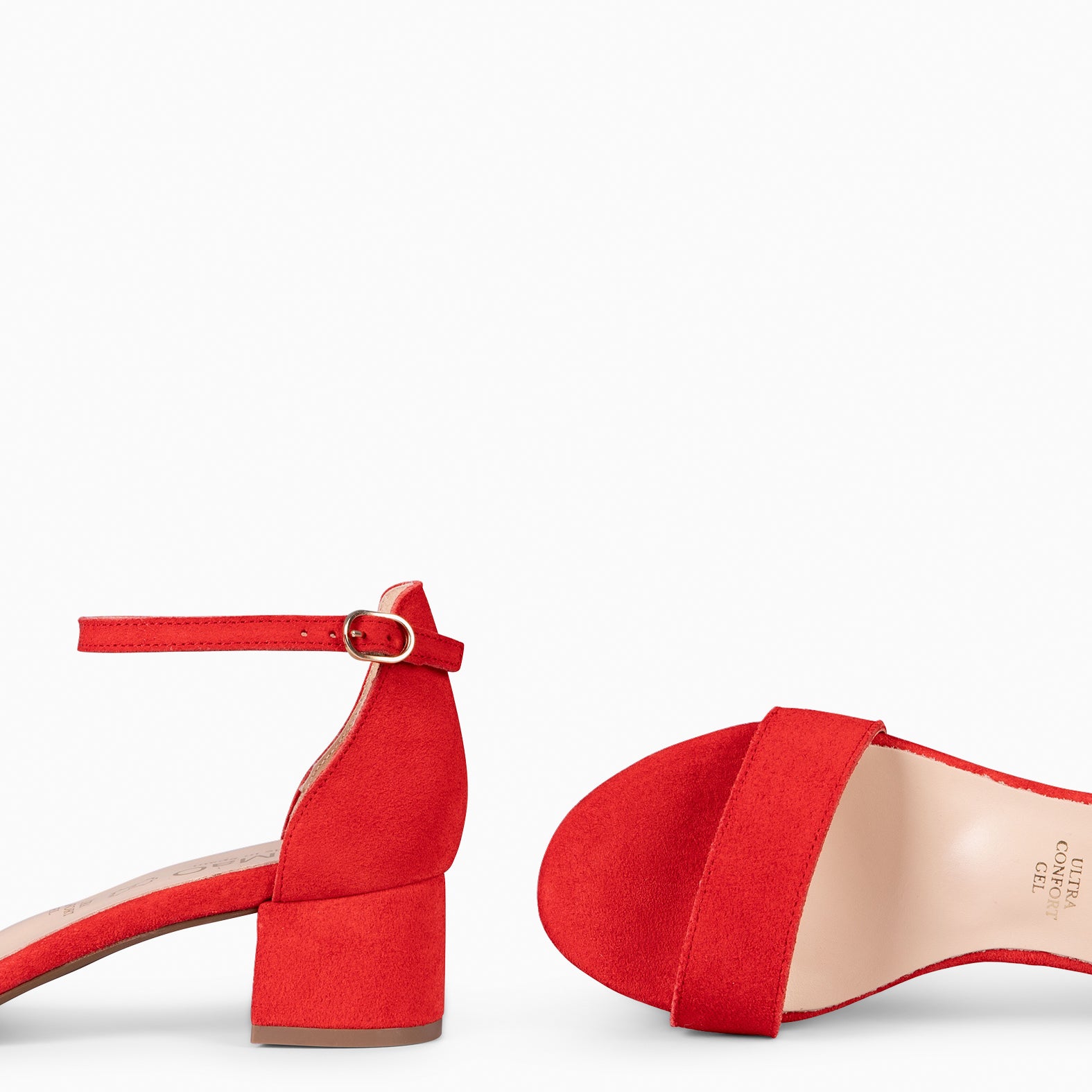 BEATRIZ – Sandalias de tacón ancho ROJO - miMaO ®