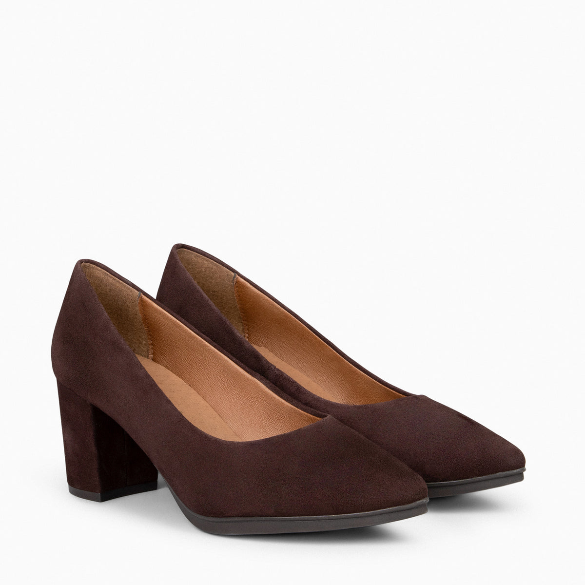 URBAN S – Zapatos de tacón medio de ante MARRÓN