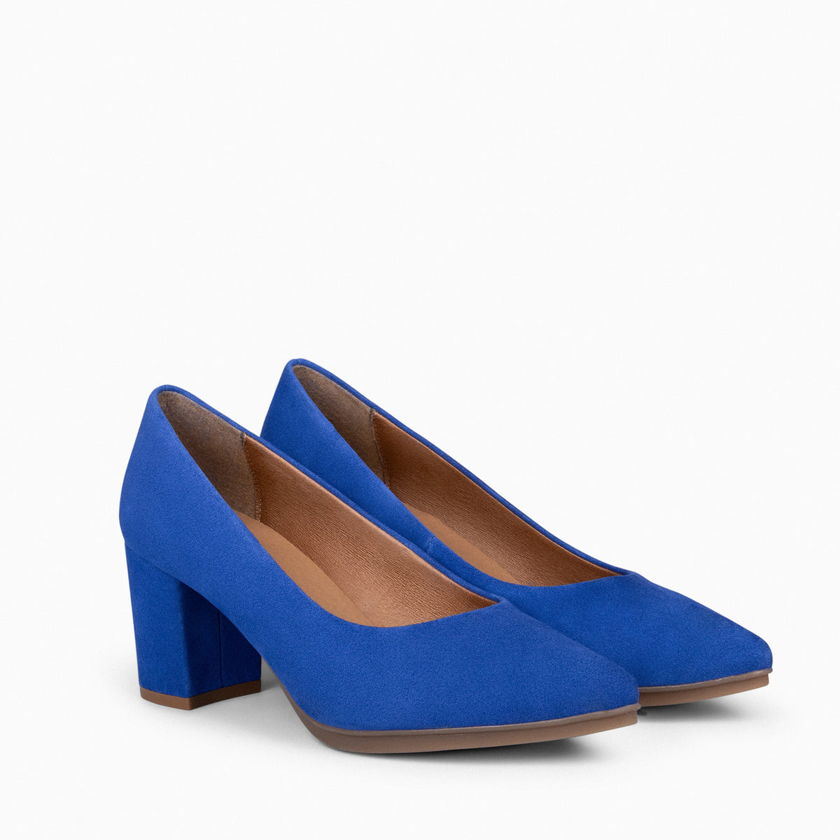 URBAN S – Zapatos de tacón medio de ante AZUL ELÉCTRICO