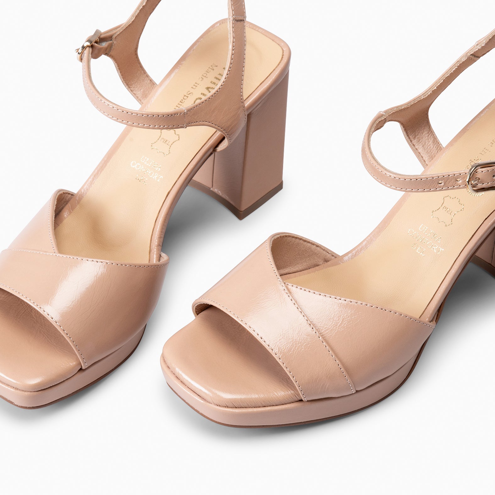 MICHELLE - ZAPATOS DE MUJER TACÓN ANCHO NUDE - miMaO ®