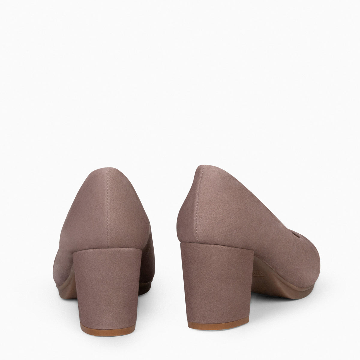 URBAN S – Zapatos de tacón medio de ante TAUPE