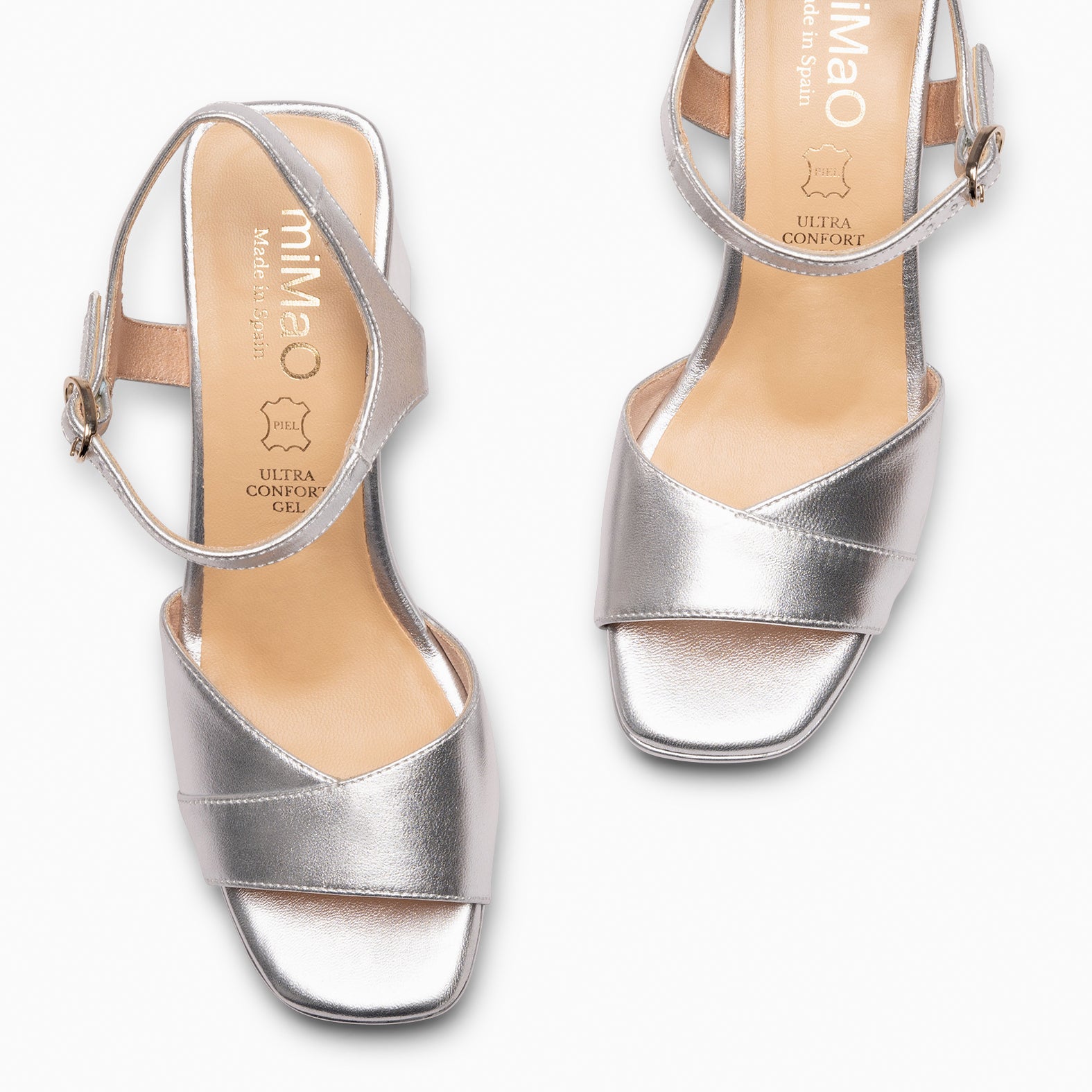 MICHELLE - ZAPATOS DE MUJER DE TACÓN ANCHO PLATA - miMaO ®