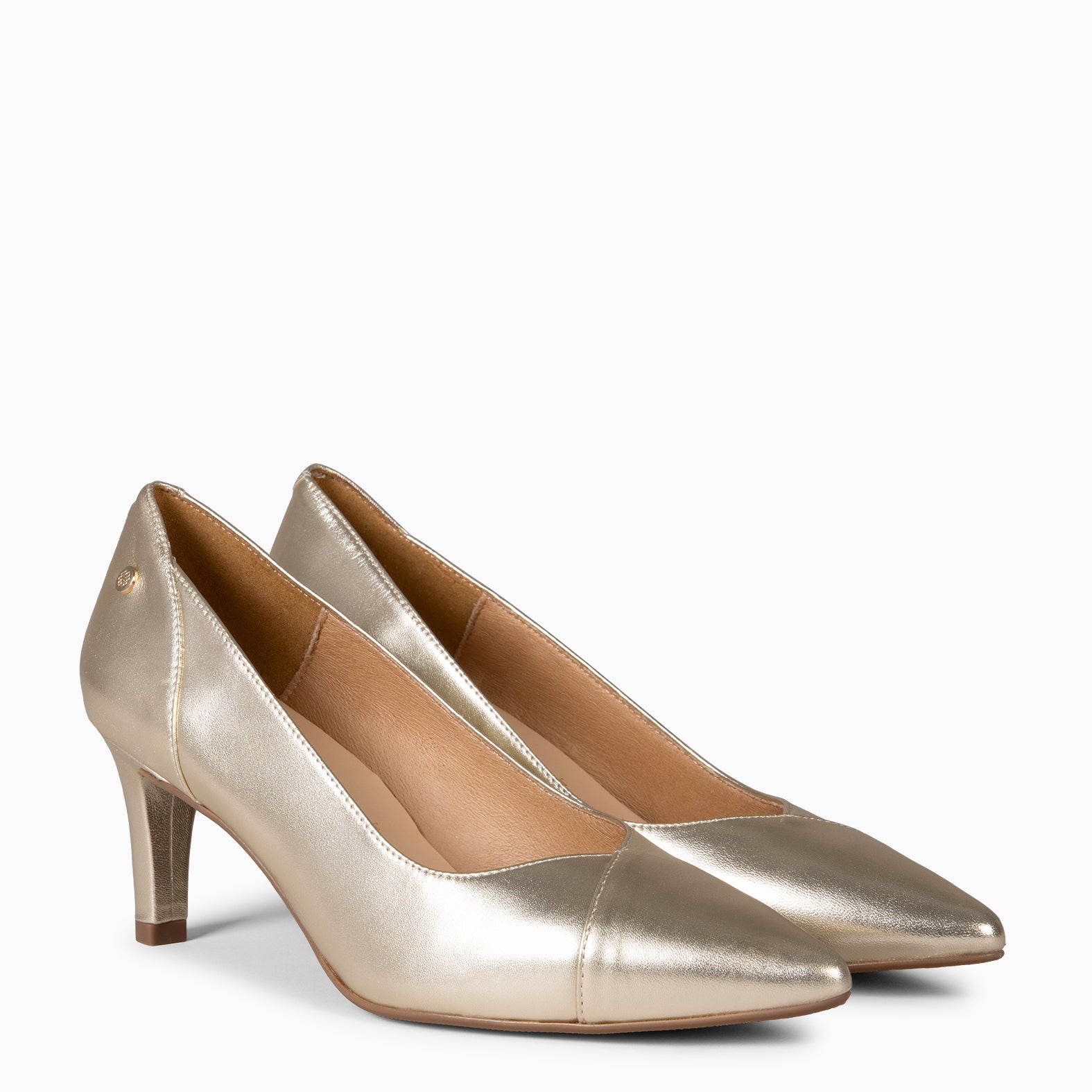 GLAM S - Zapatos de salón de tacón bajo PLATINO - miMaO ®