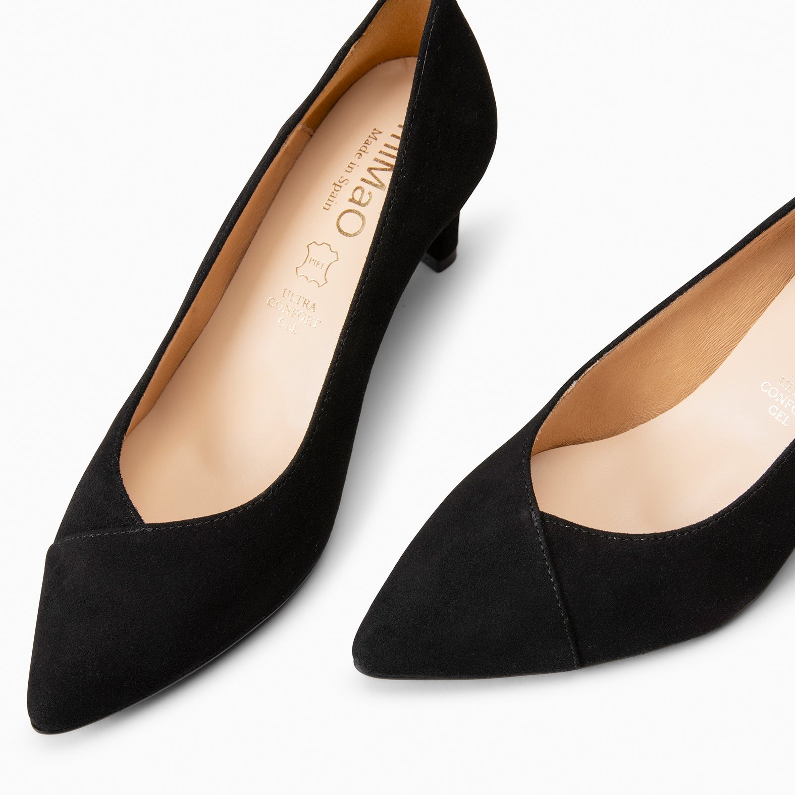 GLAM S - Zapatos de salón de tacón bajo NEGRO - miMaO ®