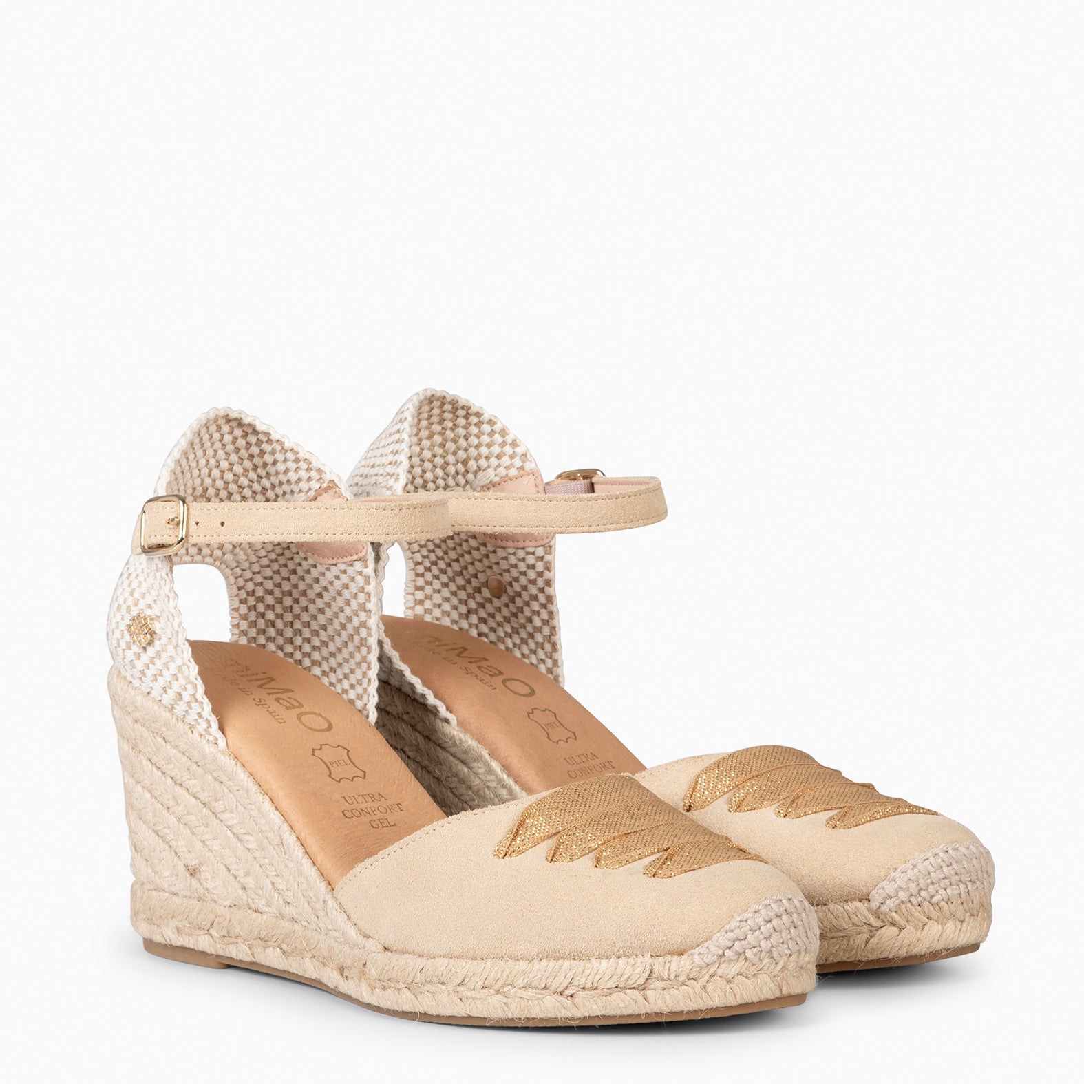 DELHI - CUÑA DE ESPARTO DE SERRAJE BEIGE