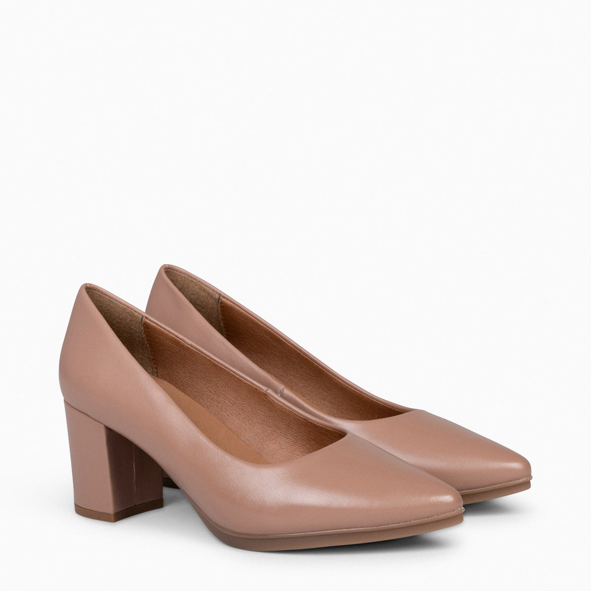 URBAN S SALON – Zapatos de tacón medio de napa NUDE - miMaO ®