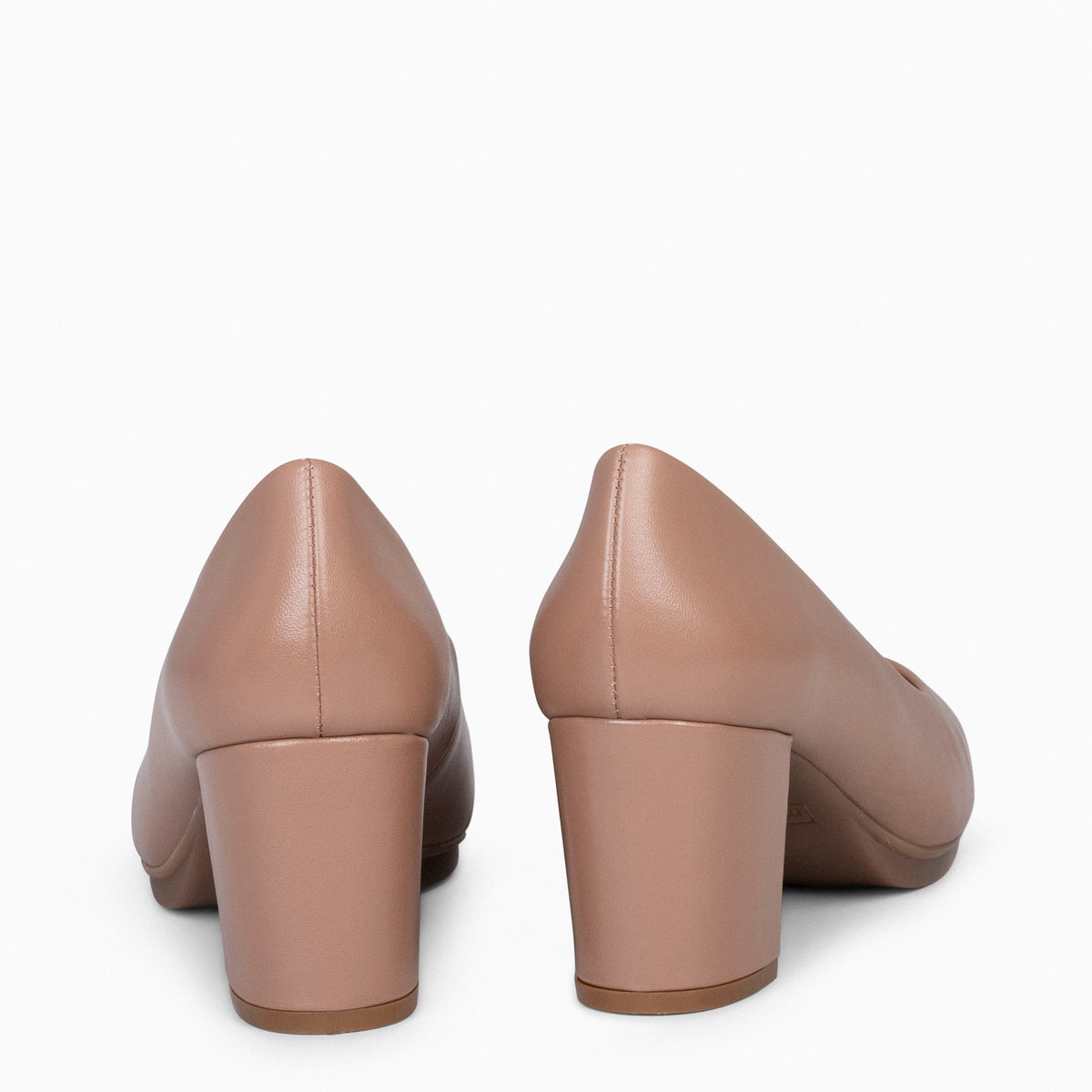 URBAN S SALON – Zapatos de tacón medio de napa NUDE - miMaO ®