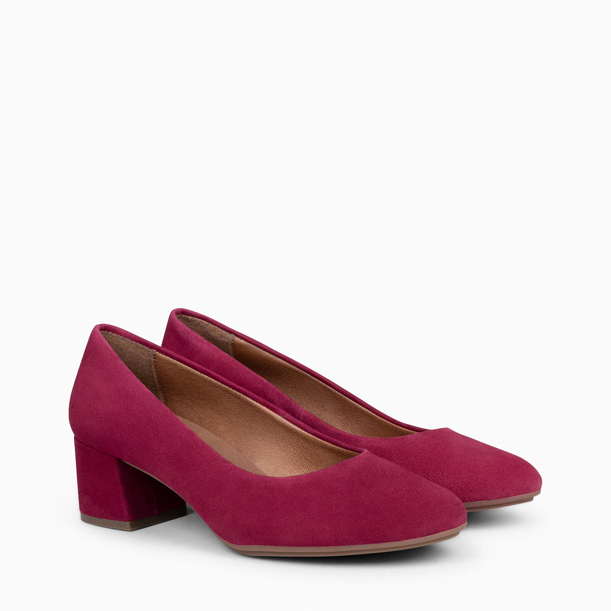 URBAN REDONDO - Zapatos de tacón bajo de ante GRANATE