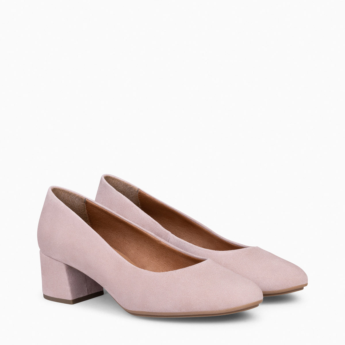 URBAN REDONDO - Zapatos de tacón bajo de ante NUDE