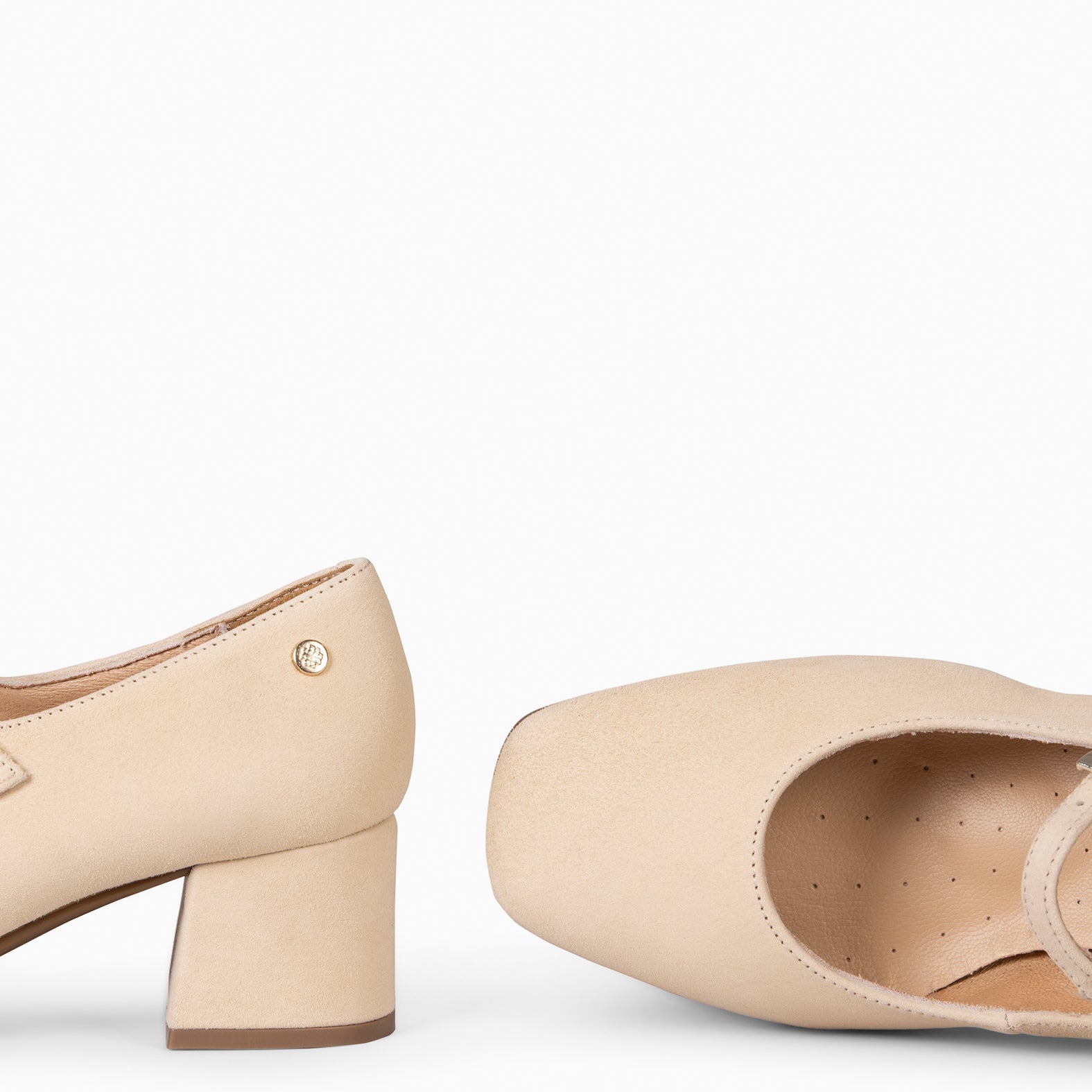BELLA - BEIGE SUEDE LEATHER MARY-JANE SHOES