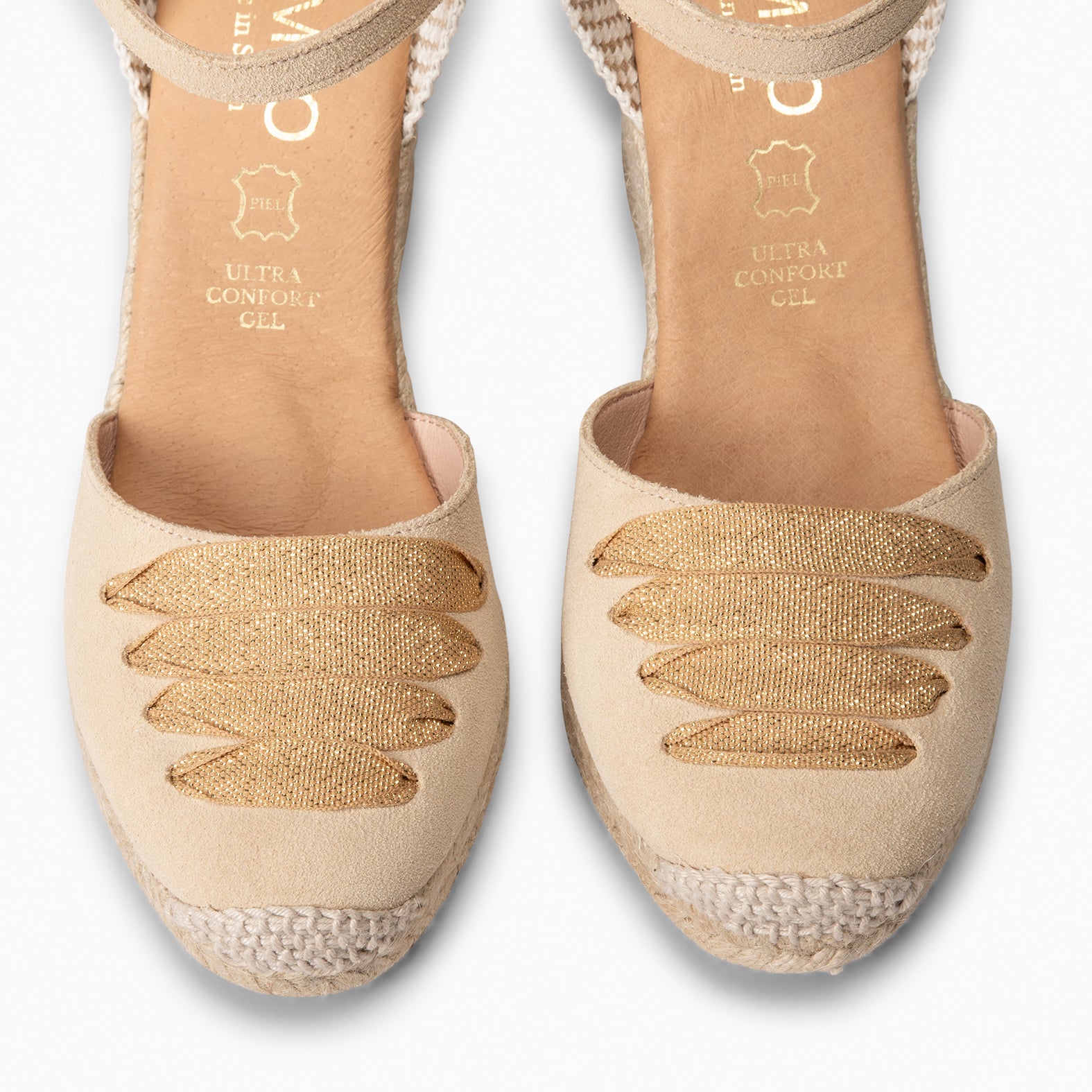 DELHI - CUÑA DE ESPARTO DE SERRAJE BEIGE