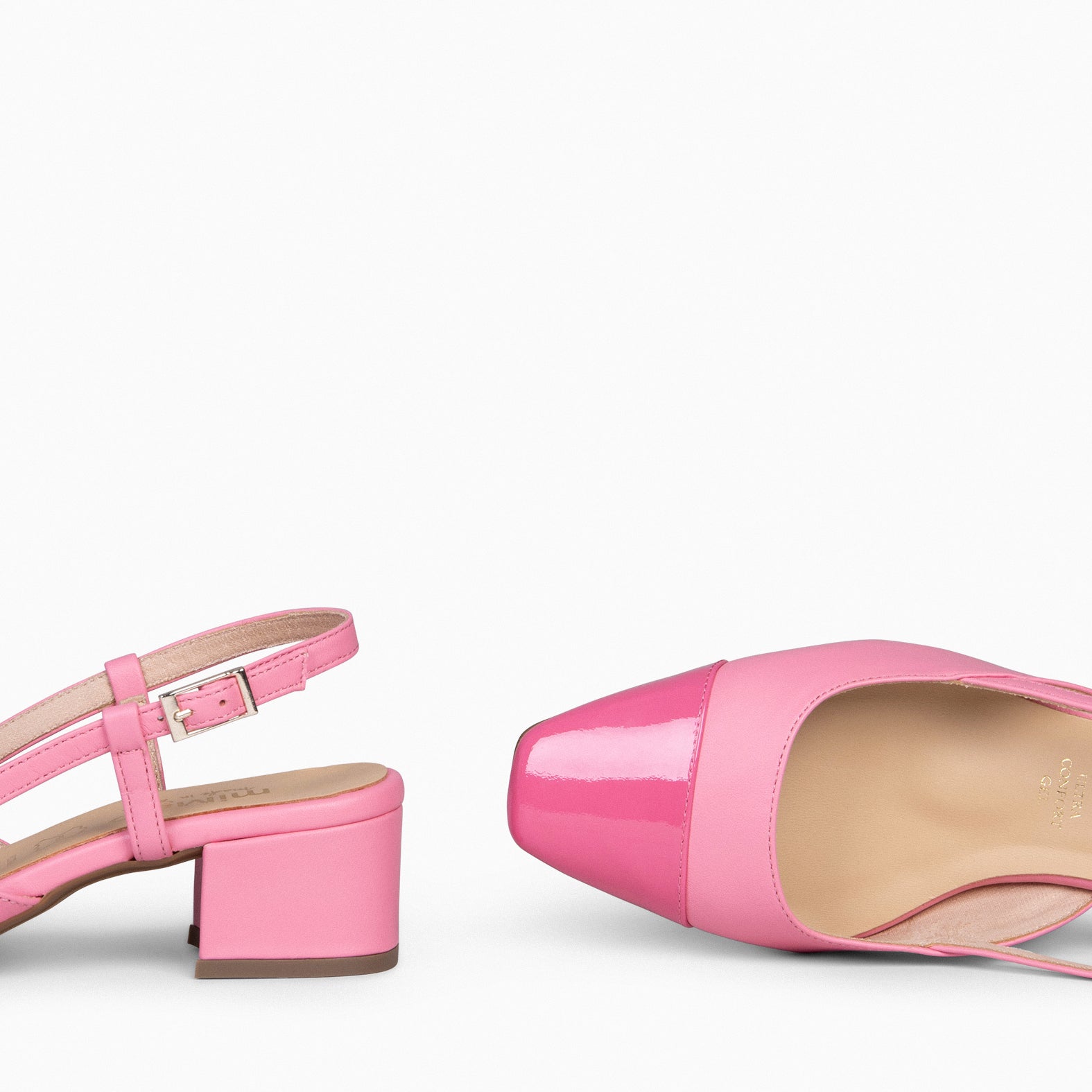 AUDREY - Zapatos destalonados con puntera ROSA - miMaO ®