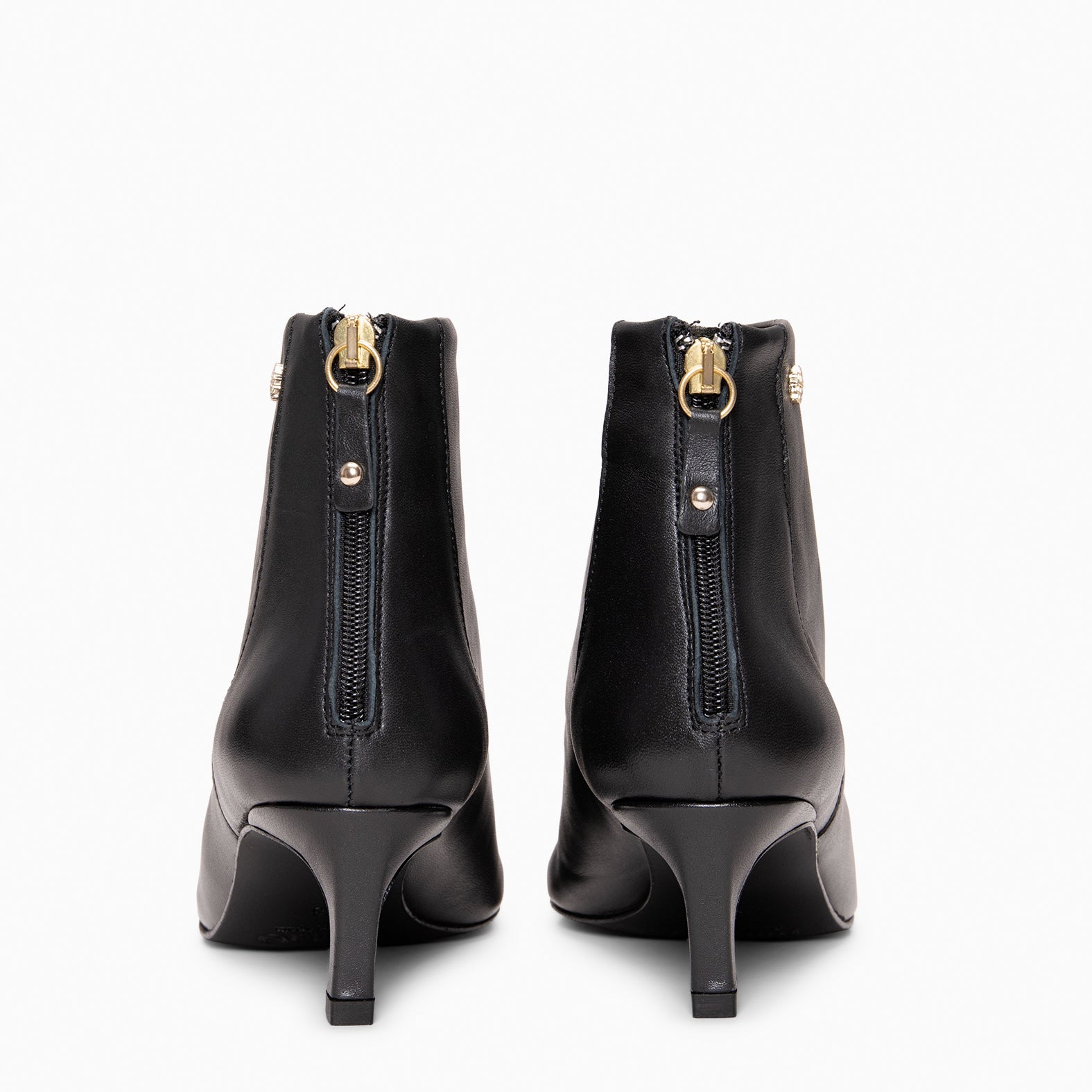 LUISA - Botines de tacón kitten con cremallera NAPA NEGRO