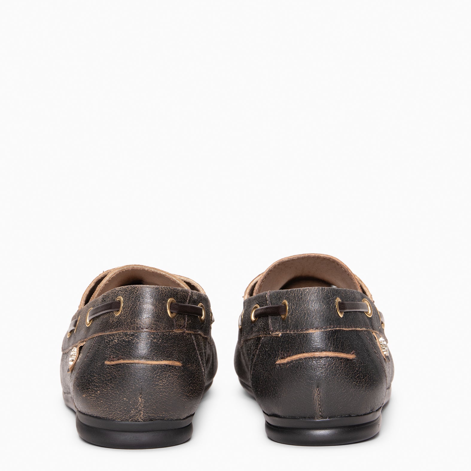 COLLINS - Náuticos de piel craquelada MARRON