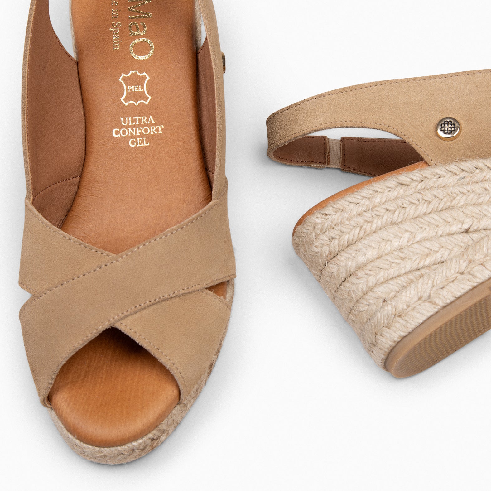 ATTICA - Cuñas de esparto altas BEIGE - miMaO ®