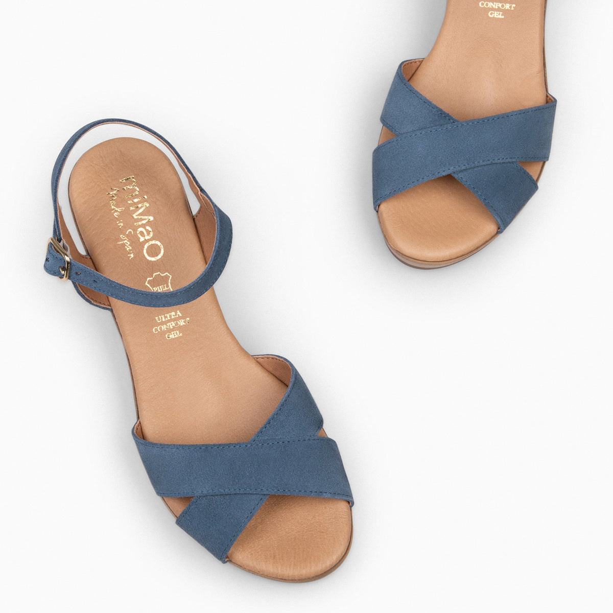 MAR – Sandales à talon compensé et lanières croisées JEANS