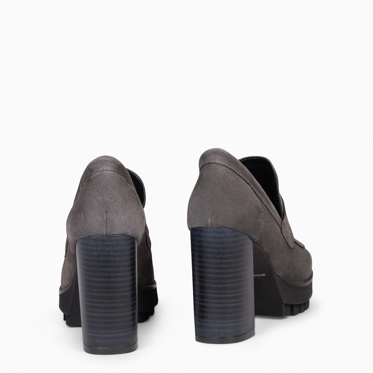 TREND – Mocasín con tacón y plataforma GRIS