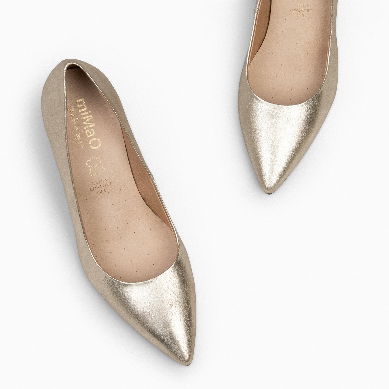 STILETTO SPLASH - Zapatos de tacón de aguja Metalizados PLATINO - miMaO ®
