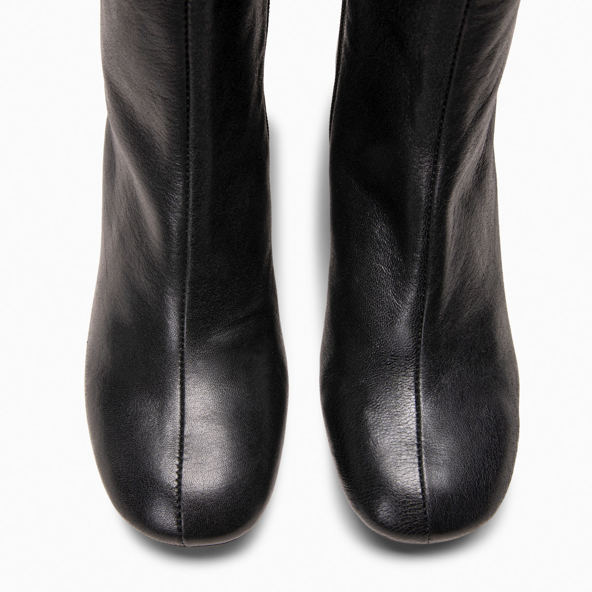 RUBI - Botines de tacón de piel NEGRO