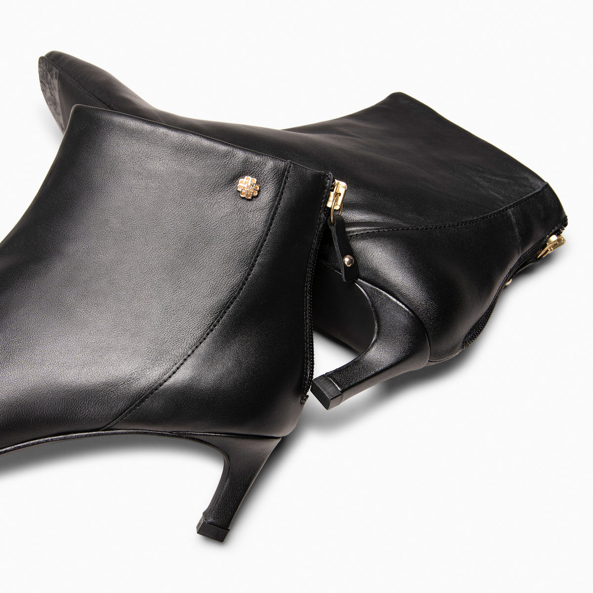 LUISA - Botines de tacón kitten con cremallera NAPA NEGRO