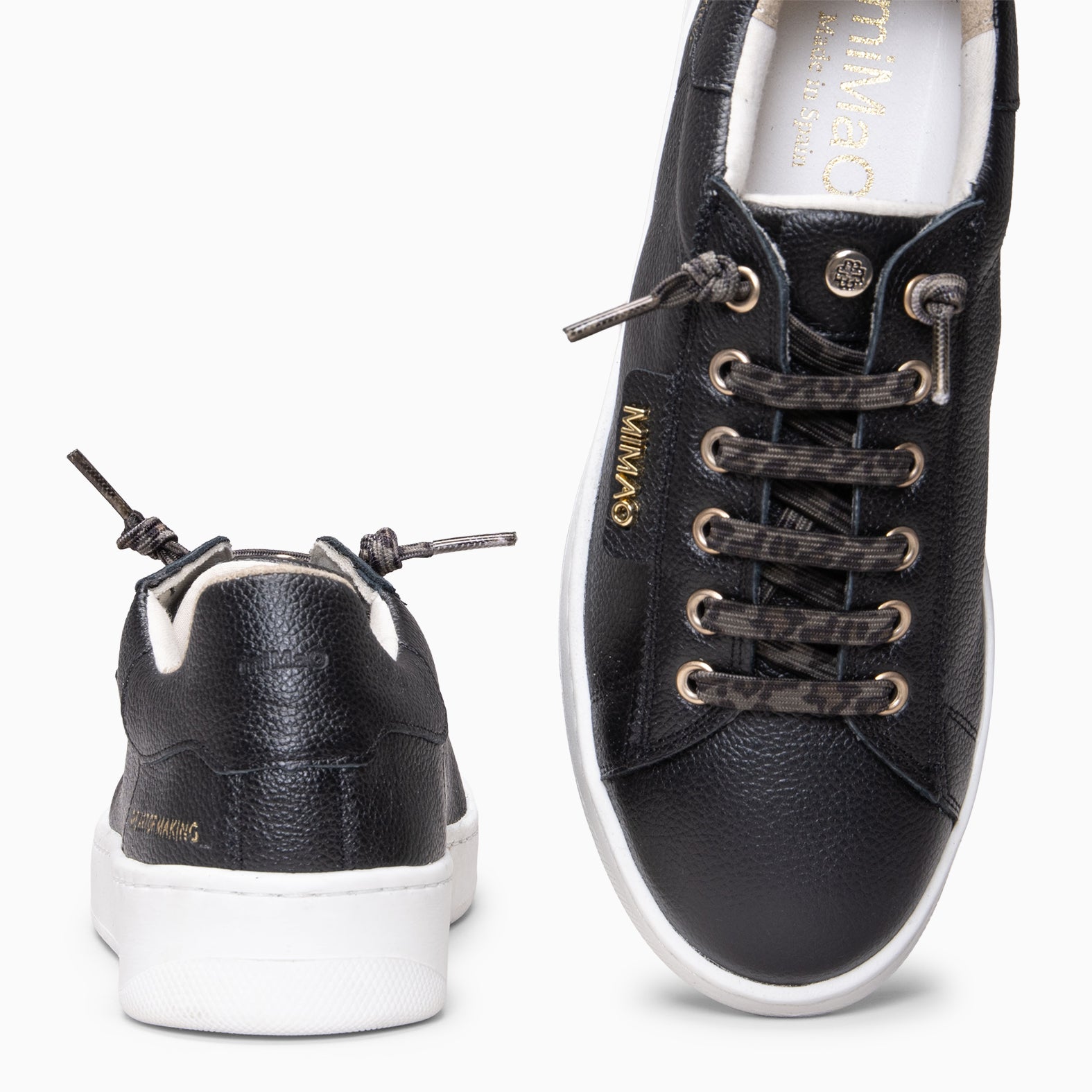 RENNES - Zapatillas con cordones elásticos NEGRO LEOPARDO - miMaO ®