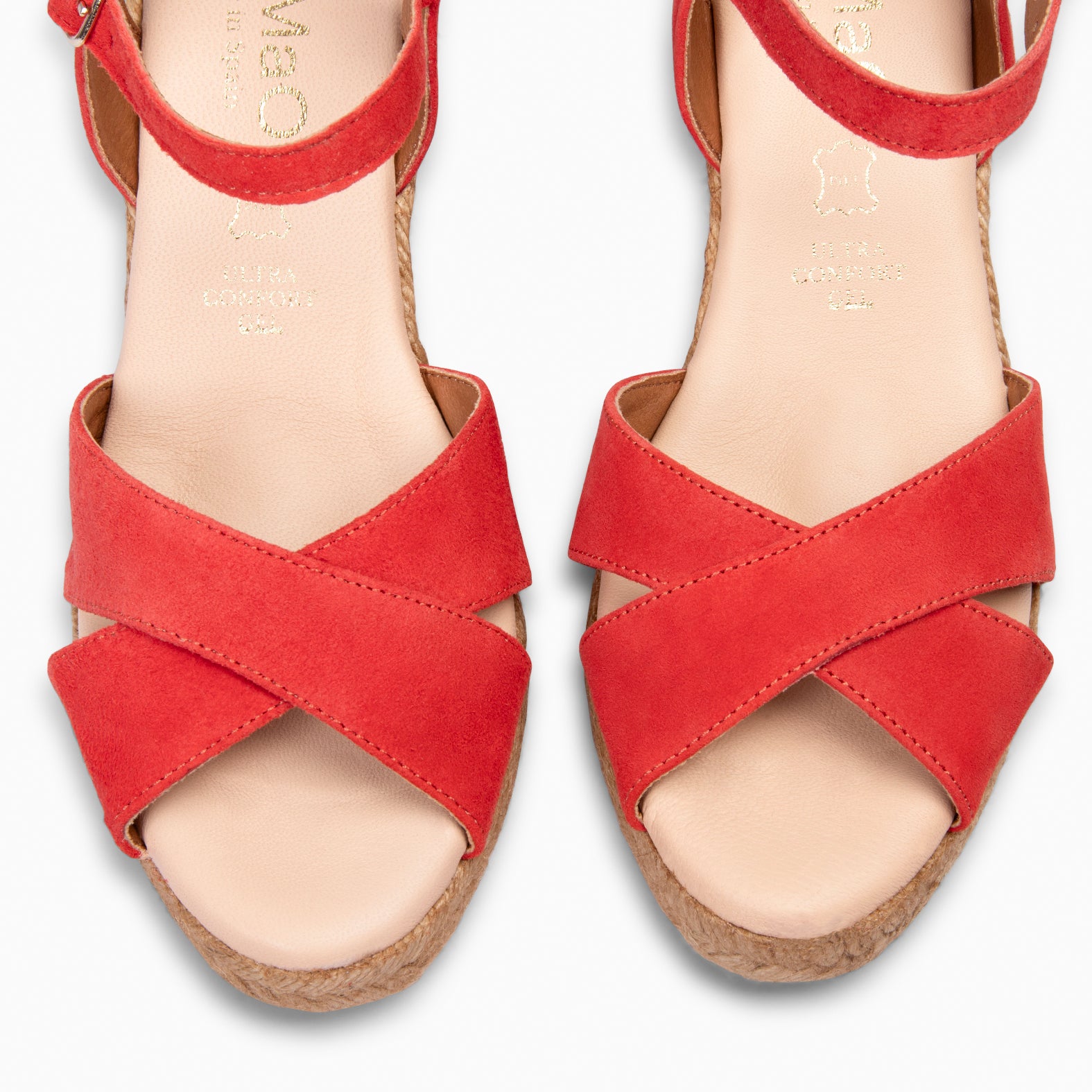 CALPE - Espadrilles à talon en daim CORAIL