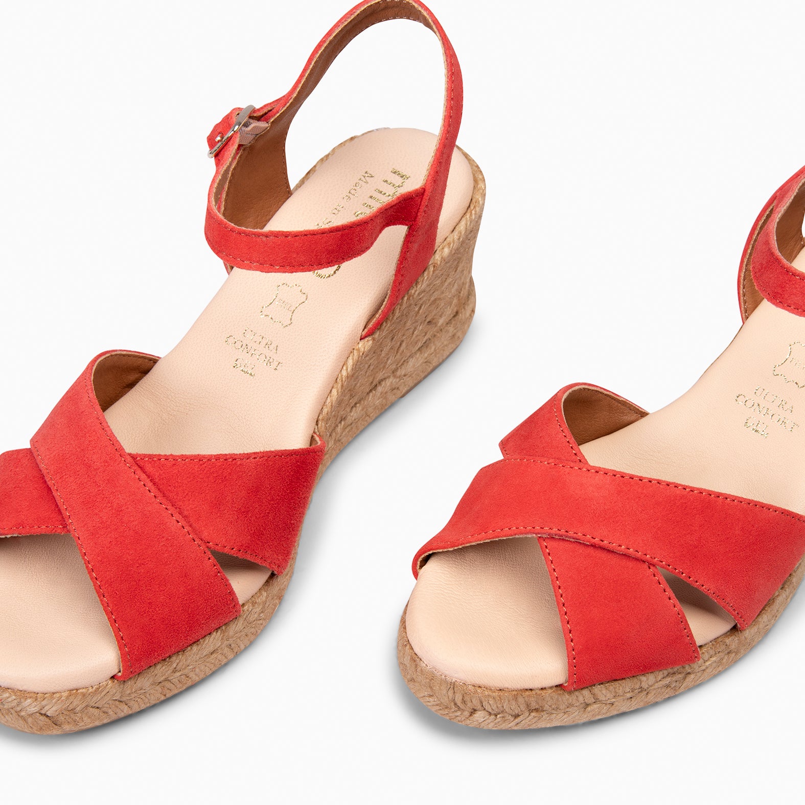 CALPE - Espadrilles à talon en daim CORAIL