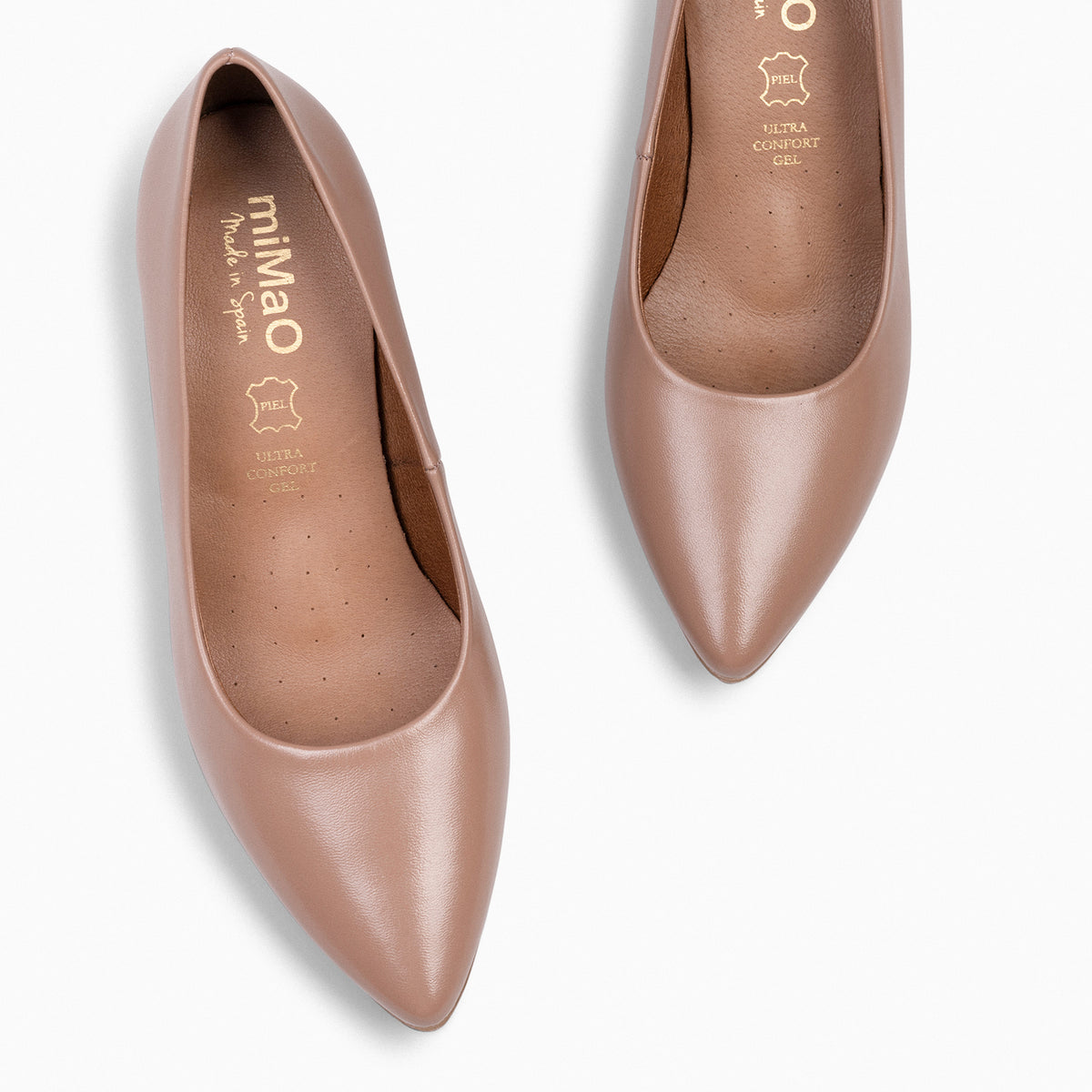 URBAN S SALON – Zapatos de tacón medio de napa NUDE - miMaO ®