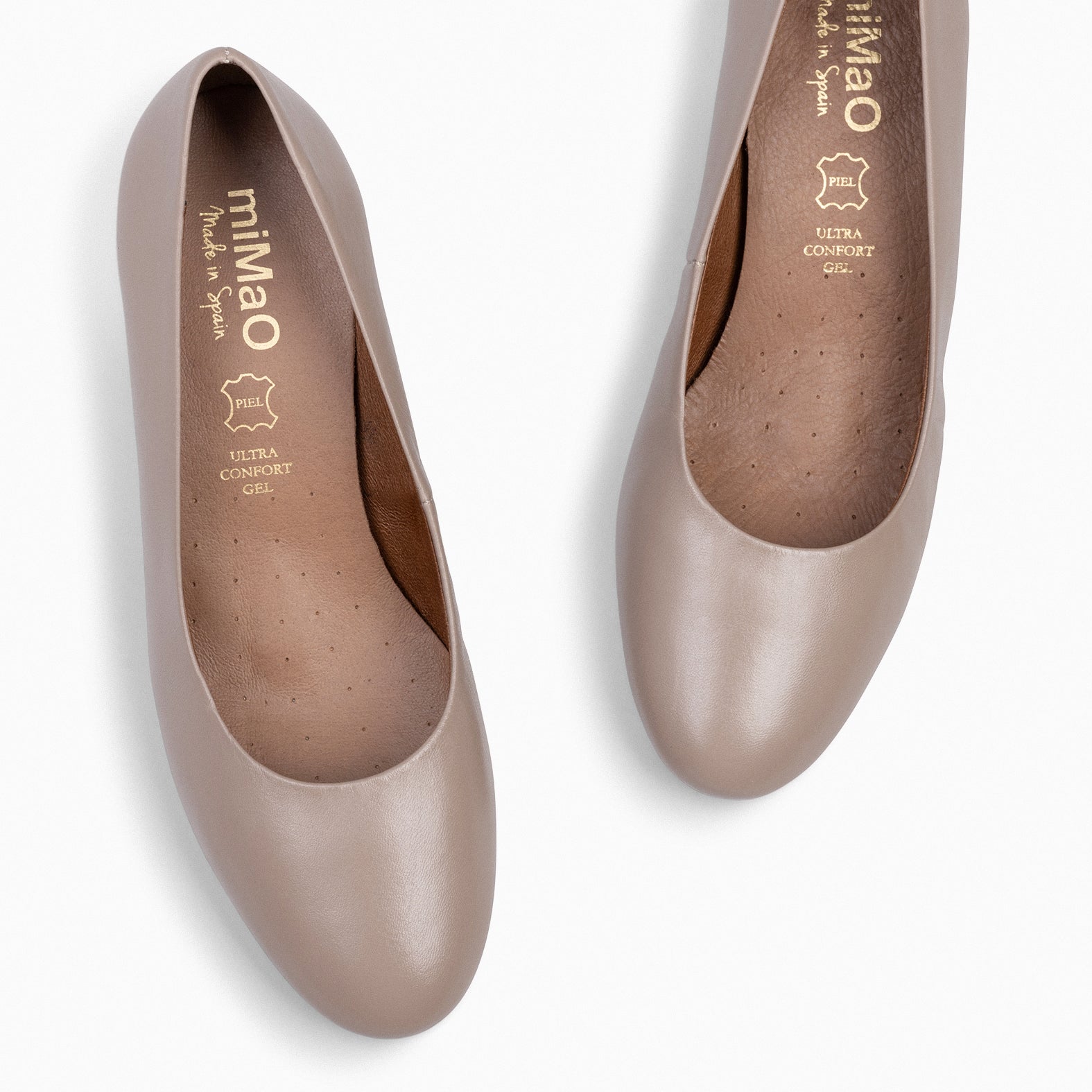URBAN ROND SOIRÉE - Chaussures à talon bas en cuir nappa TAUPE