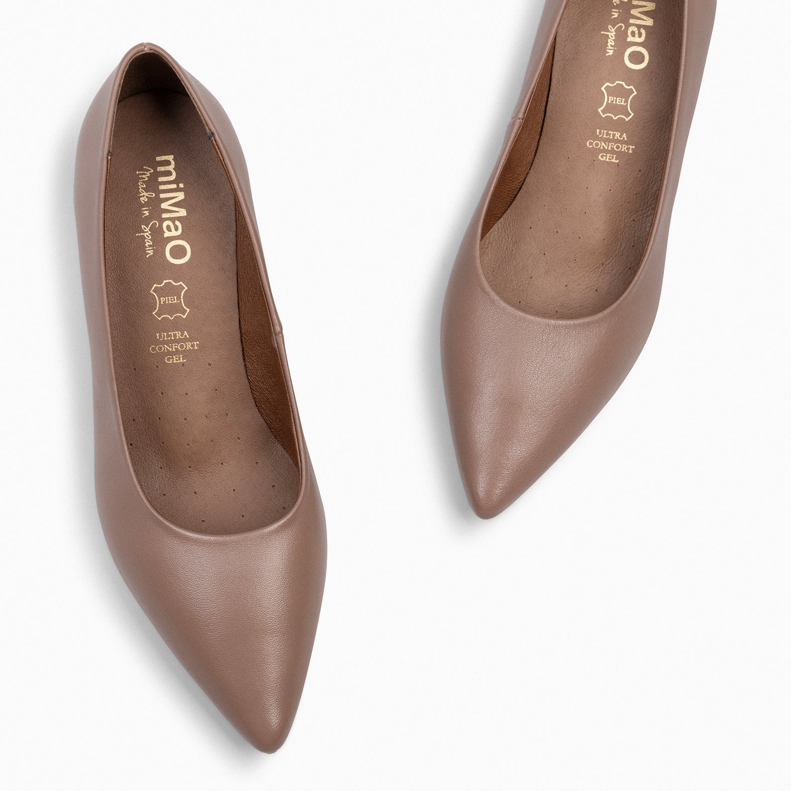 URBAN KITTEN – TAUPE nappa leather kitten heels 