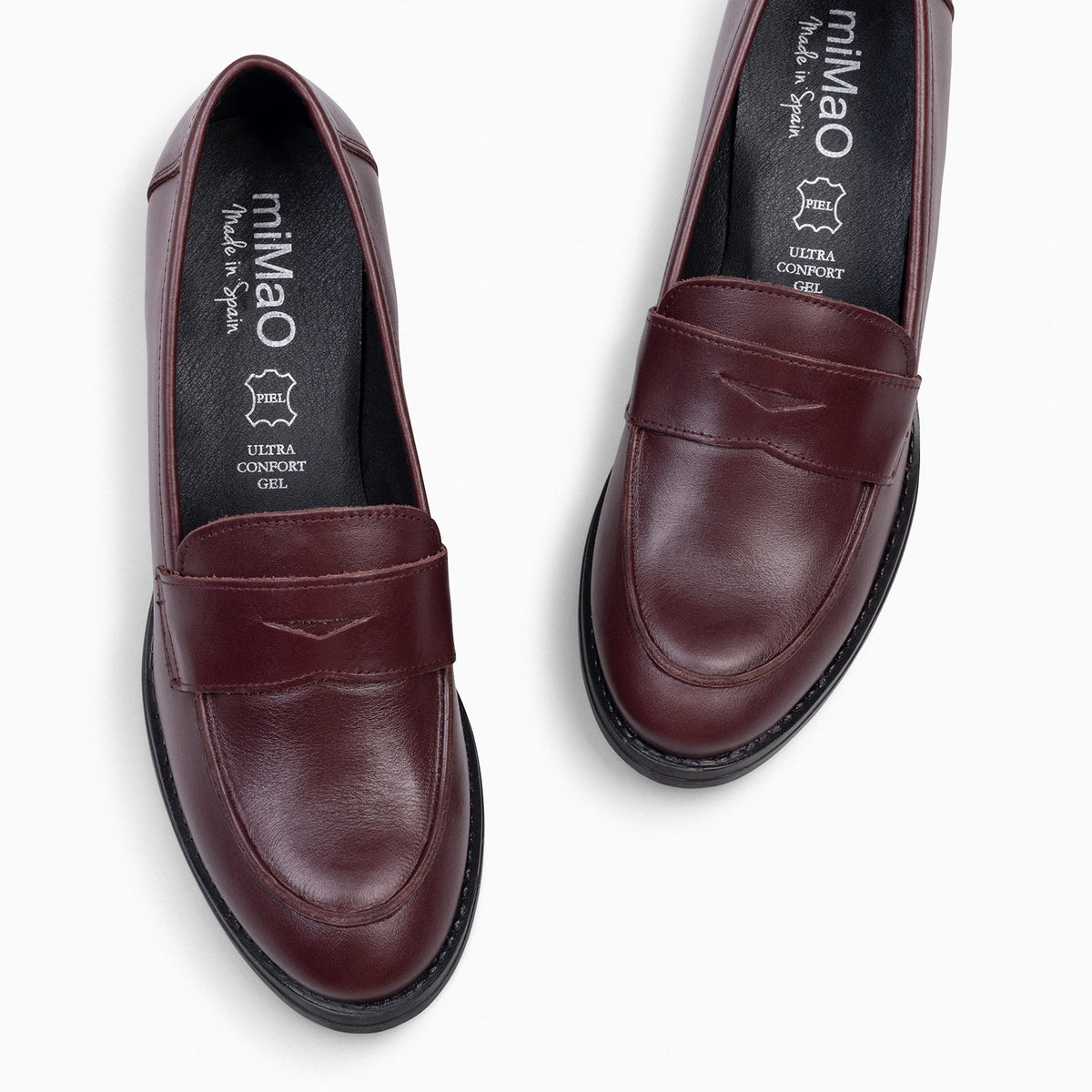 MOKKA – Mocasín de napa con tacón BURDEOS