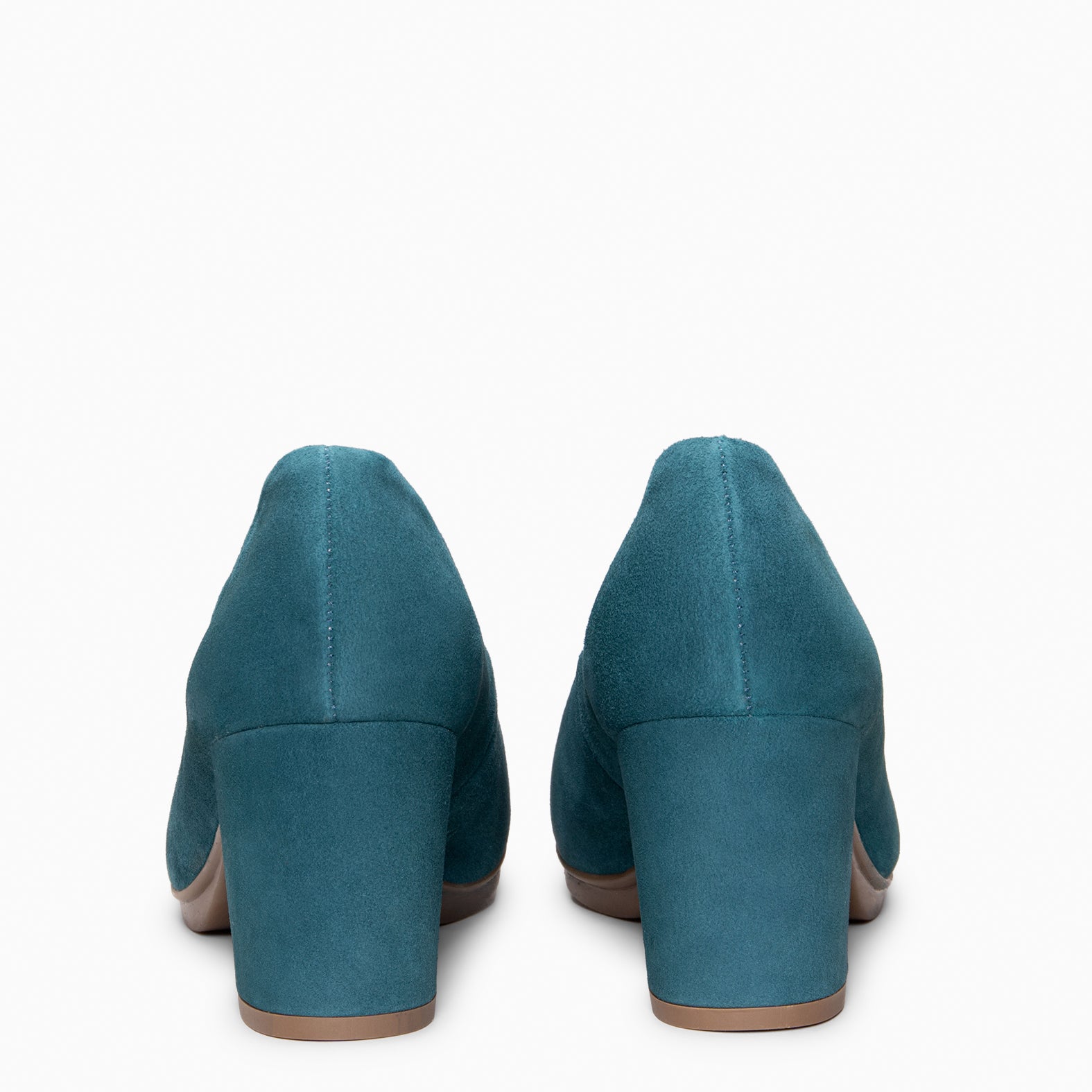 URBAN S - GREEN suede mid-heeled shoes
