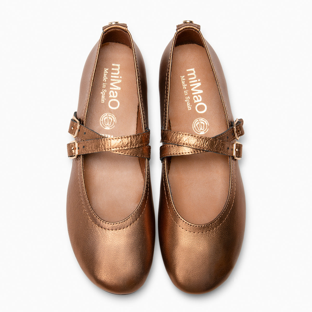 AMAPOLA - BAILARINA PLANA BARESOFT BRONCE