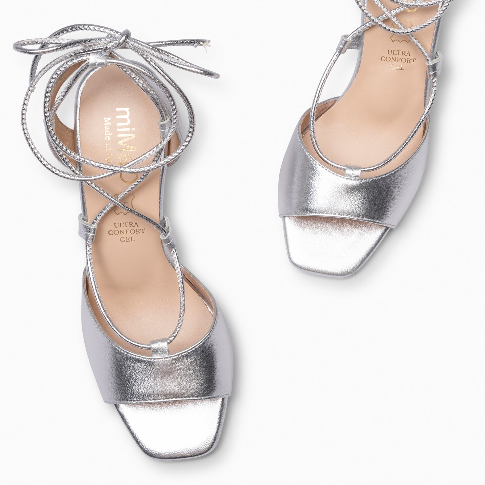 MÓNICA -  SANDALIAS ELEGANTES DE TACÓN PLATA - miMaO ®