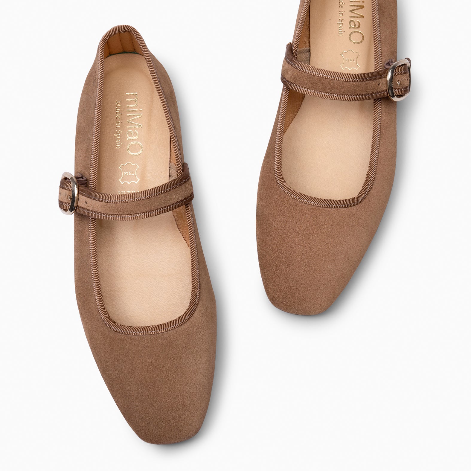 CLARA - Mercedita con puntera cuadrada TAUPE - miMaO ®