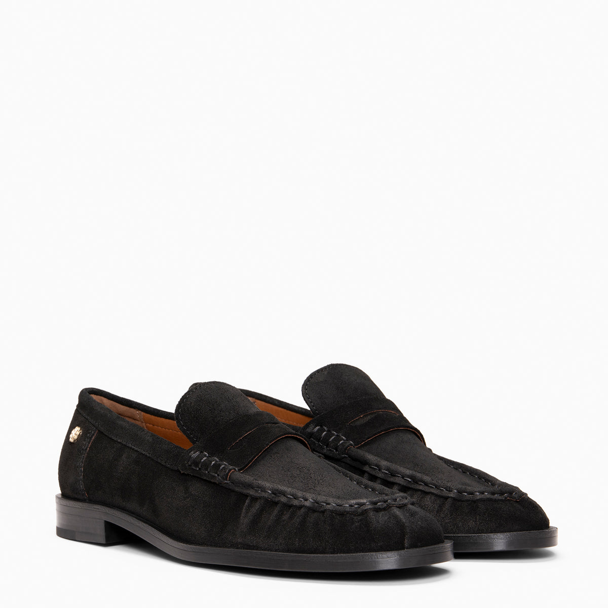 TOKIO - Mocasín en piel de serraje NEGRO