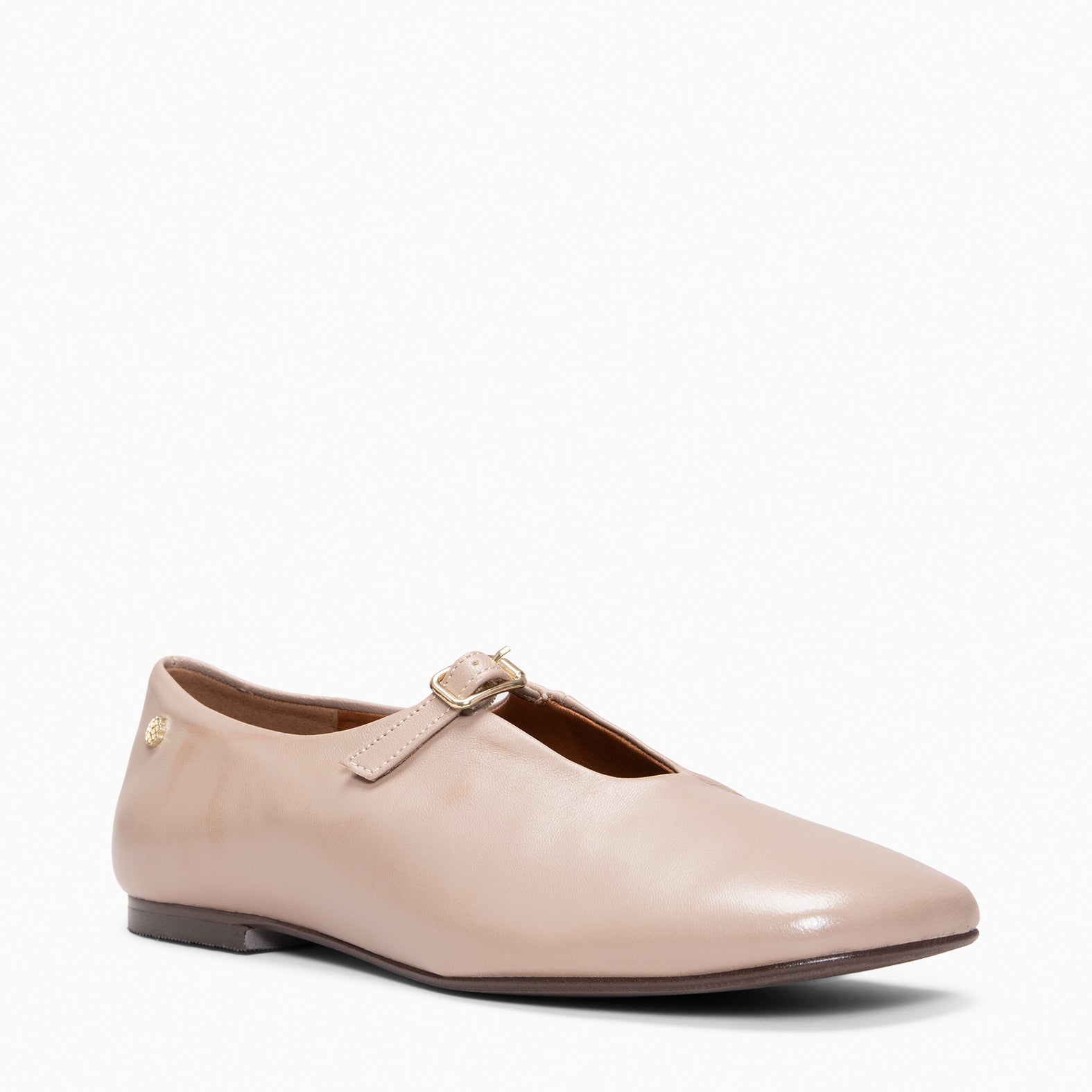 MANUELA - Chaussures babies plates en cuir souple TAUPE