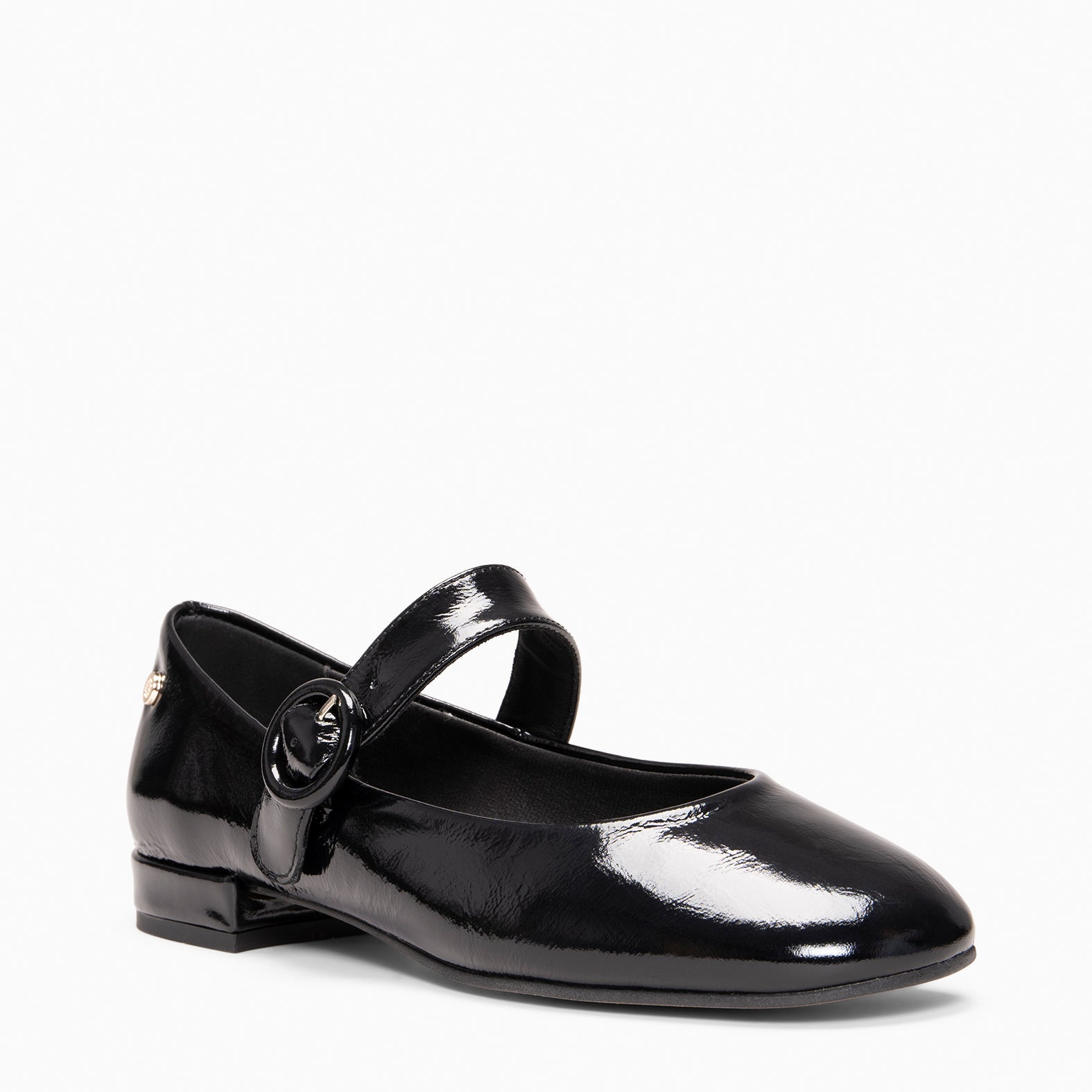 FLORENCIA - Mercedita con tira de piel de charol NEGRO