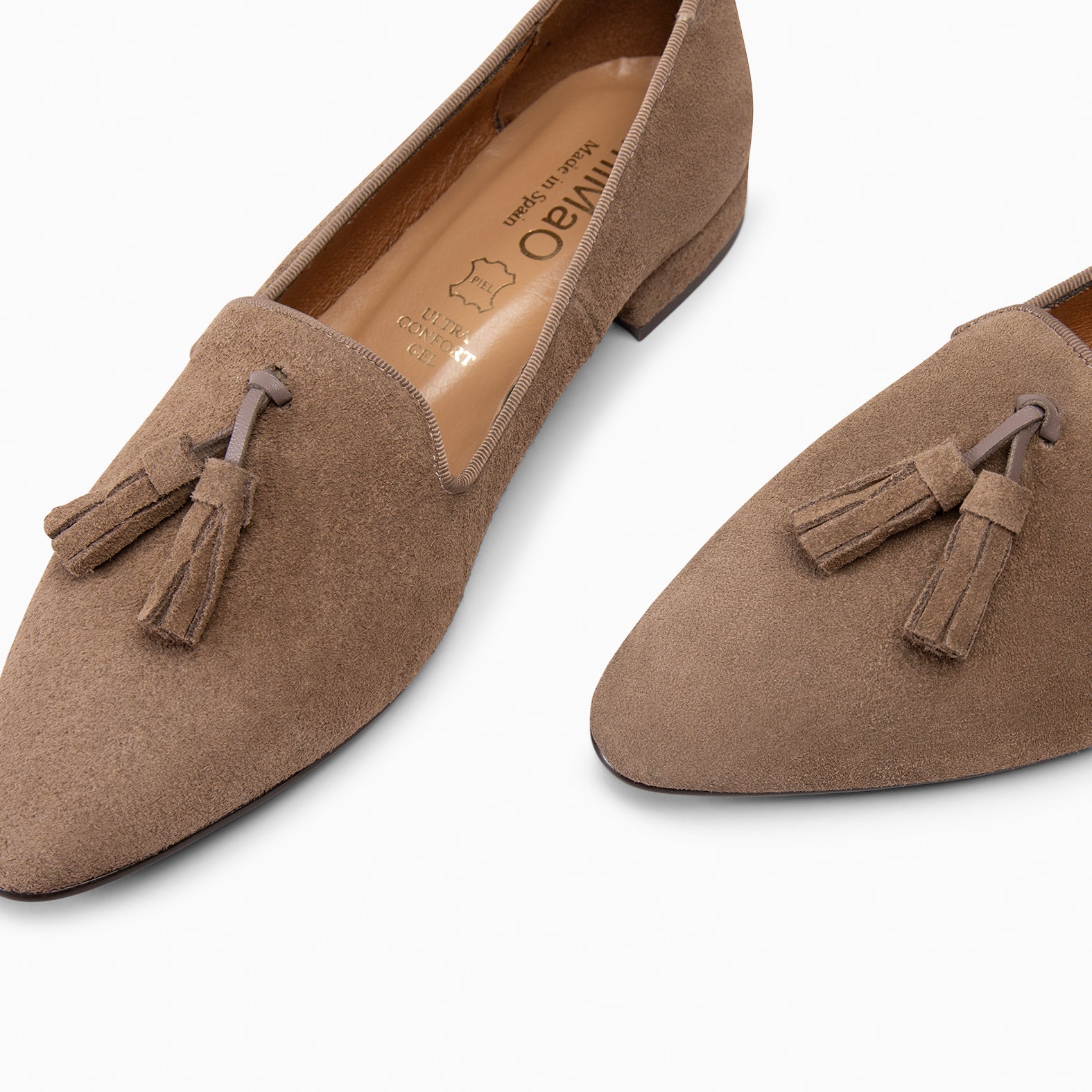 ADISA  – Mocasines de piel de serraje TAUPE - miMaO ®