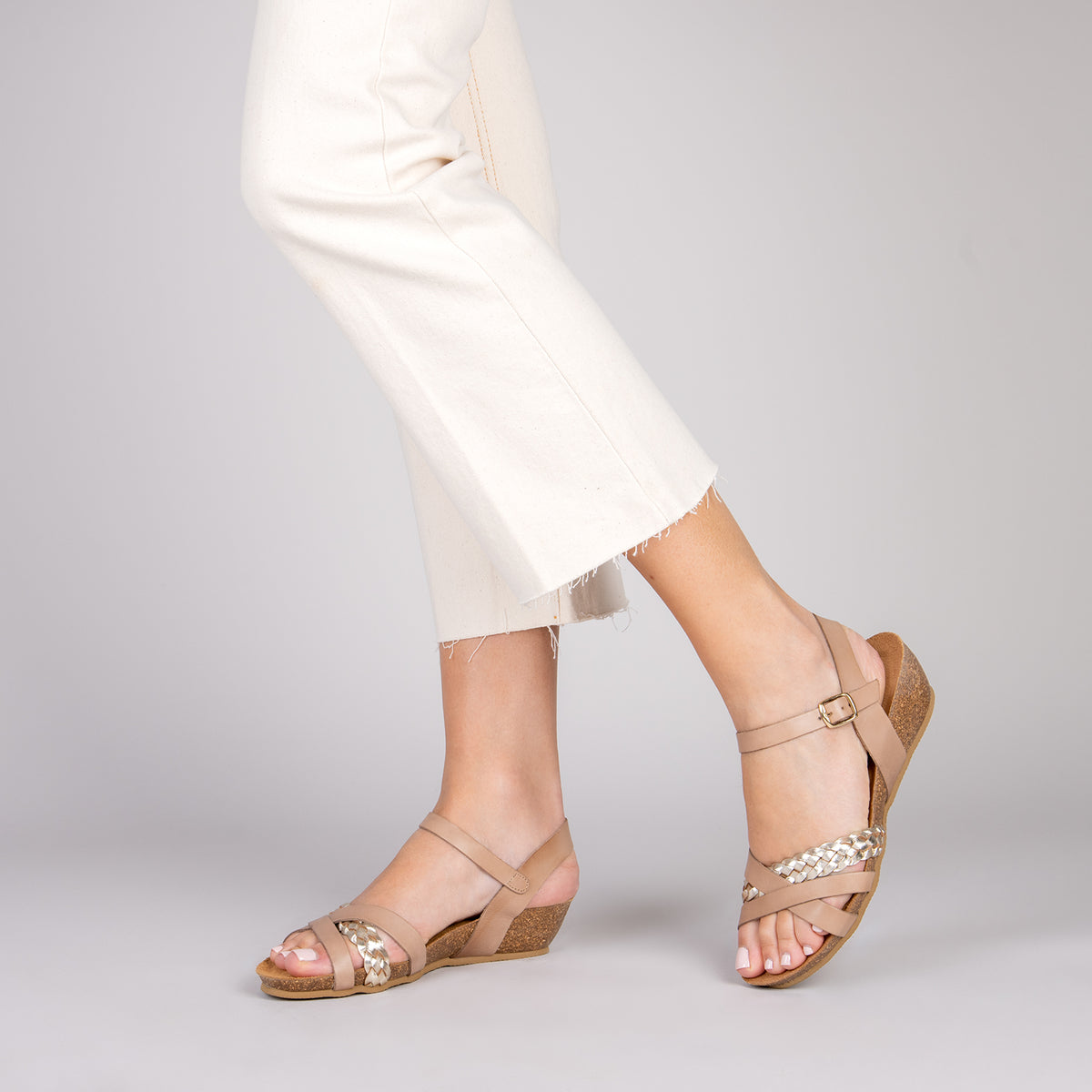 CALATEA - Sandalias BIO de mujer TAUPE